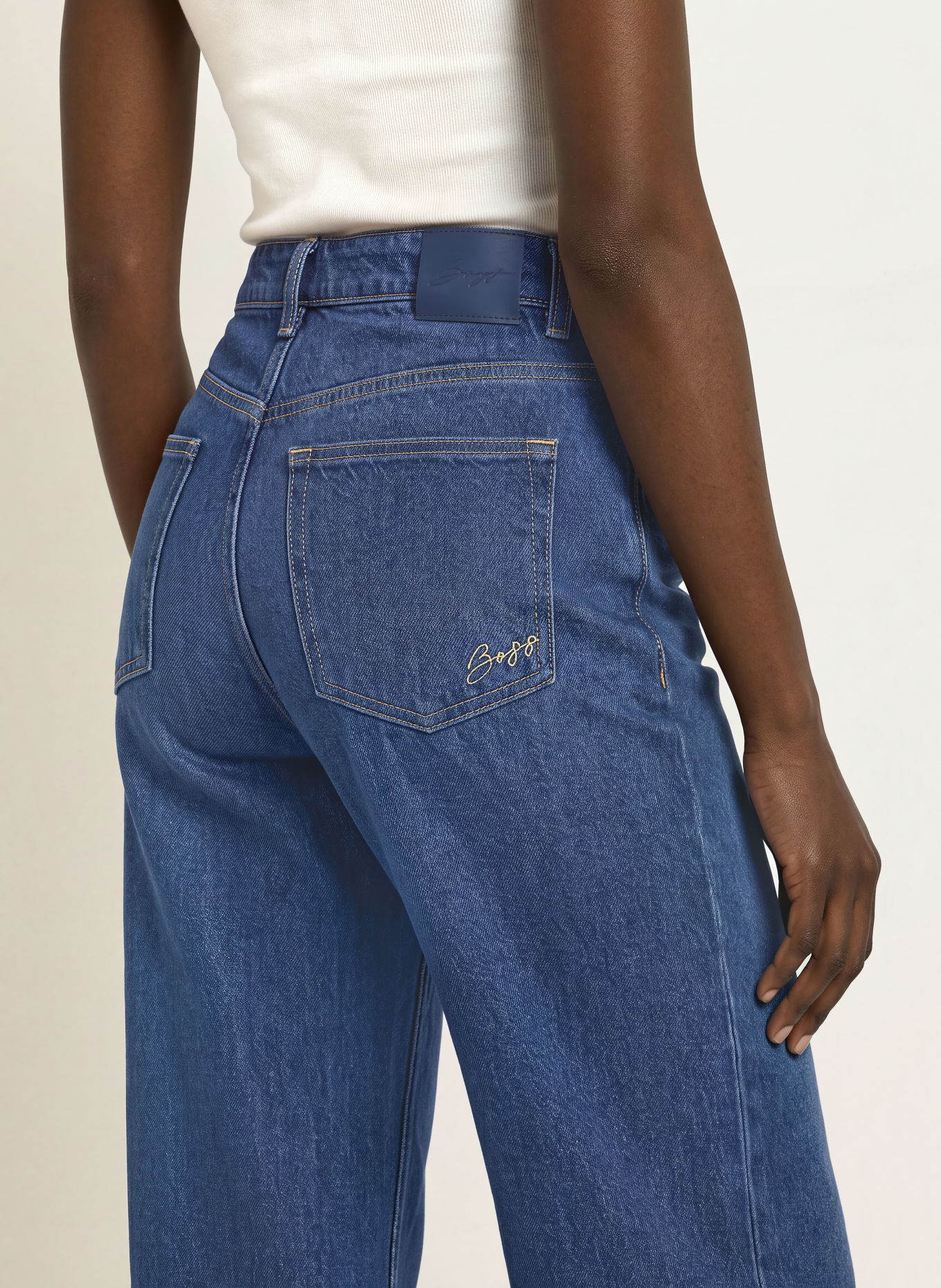 BOSS Wide Leg Jeans MARLENE: 428 MEDIUM BLUE