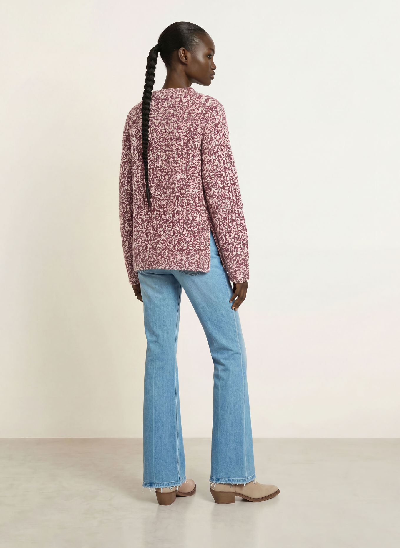 BOSS Pullover FLOCASIA: DUNKELROT / CREME