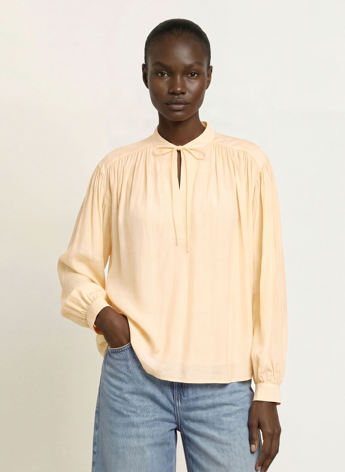 BOSS Blouseshirt BELLIS: LICHTGEEL