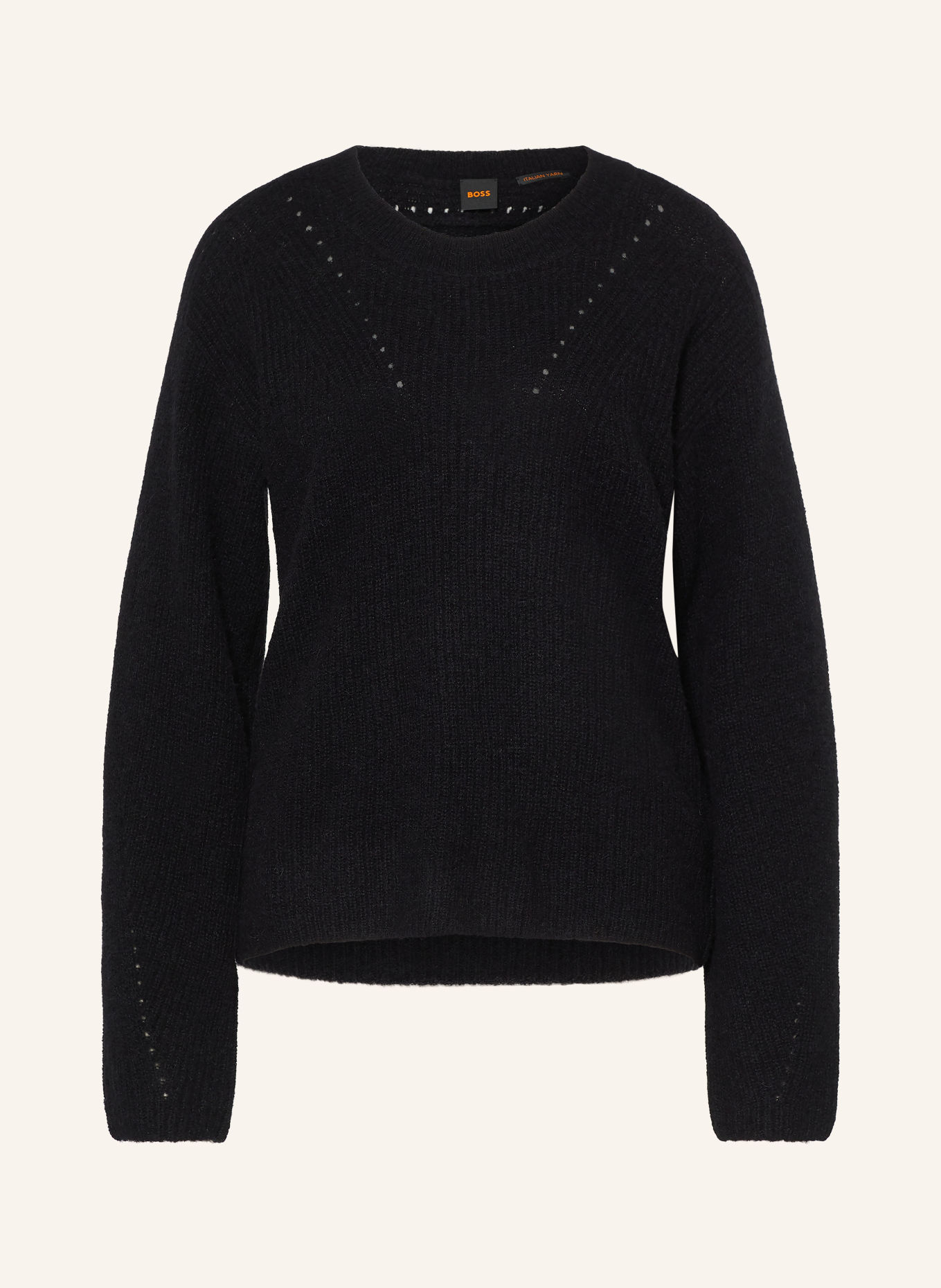 BOSS Trui FENNE met alpaca: ZWART