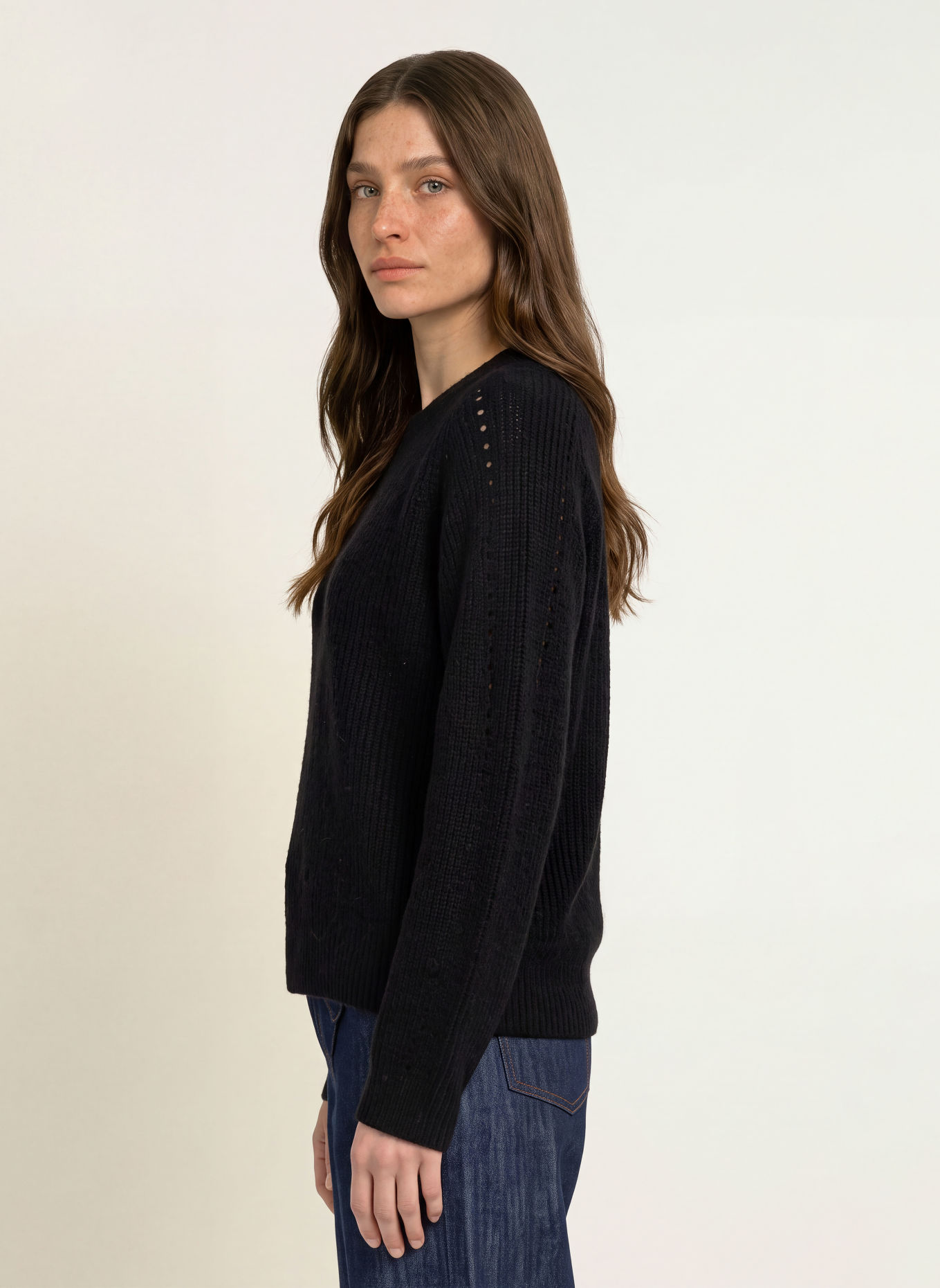 BOSS Trui FENNE met alpaca: ZWART
