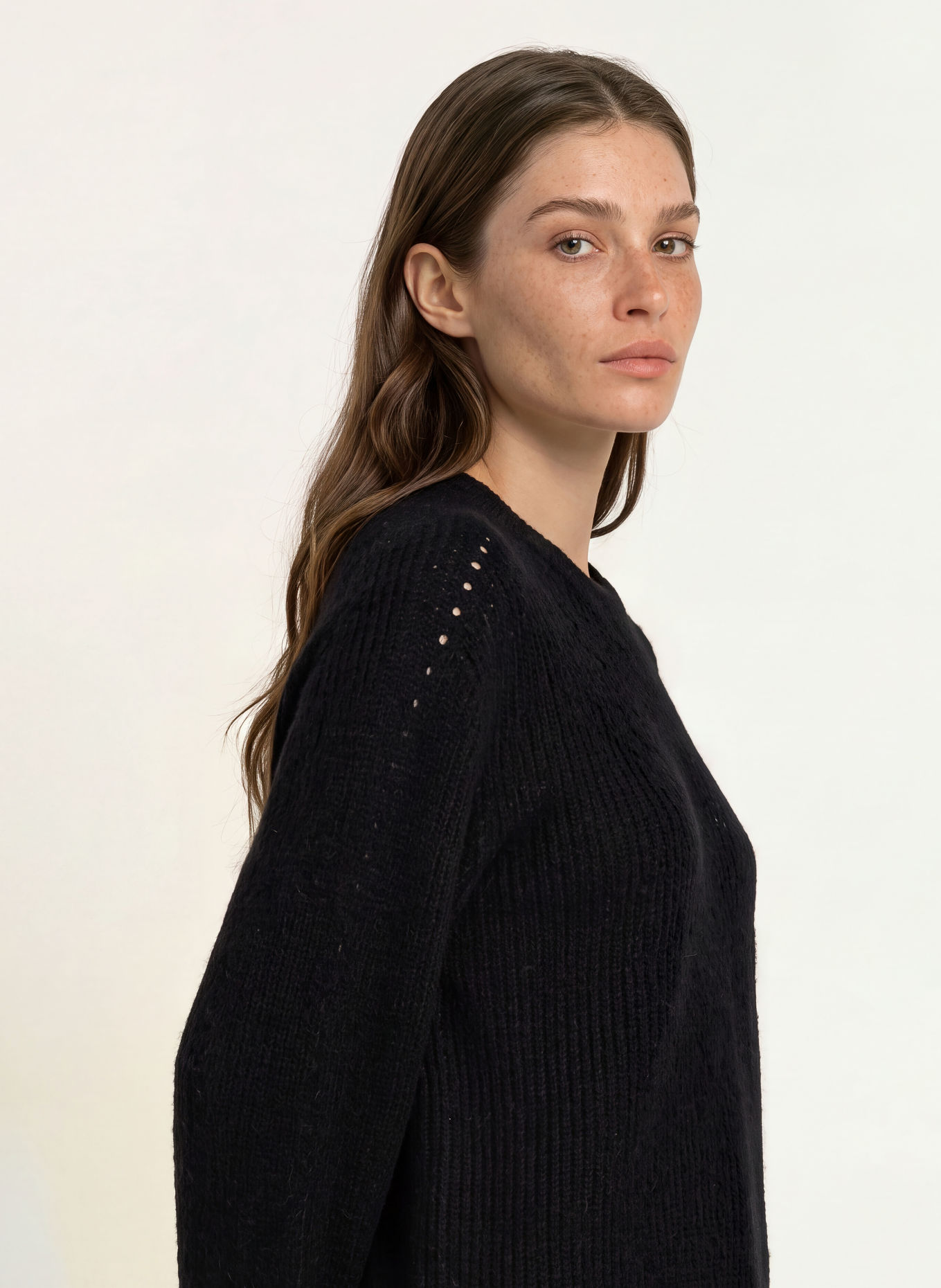 BOSS Trui FENNE met alpaca: ZWART