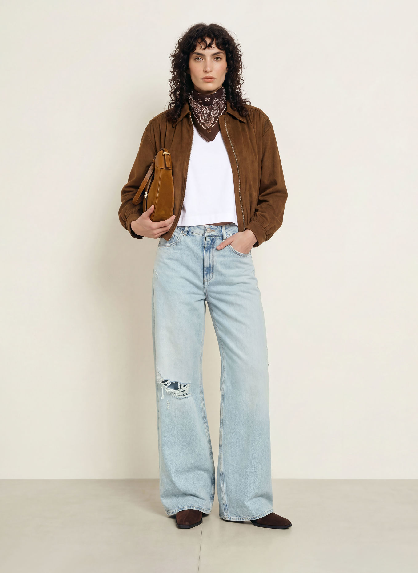 BOSS Blouson JASUEDE i læderlook: BRUN