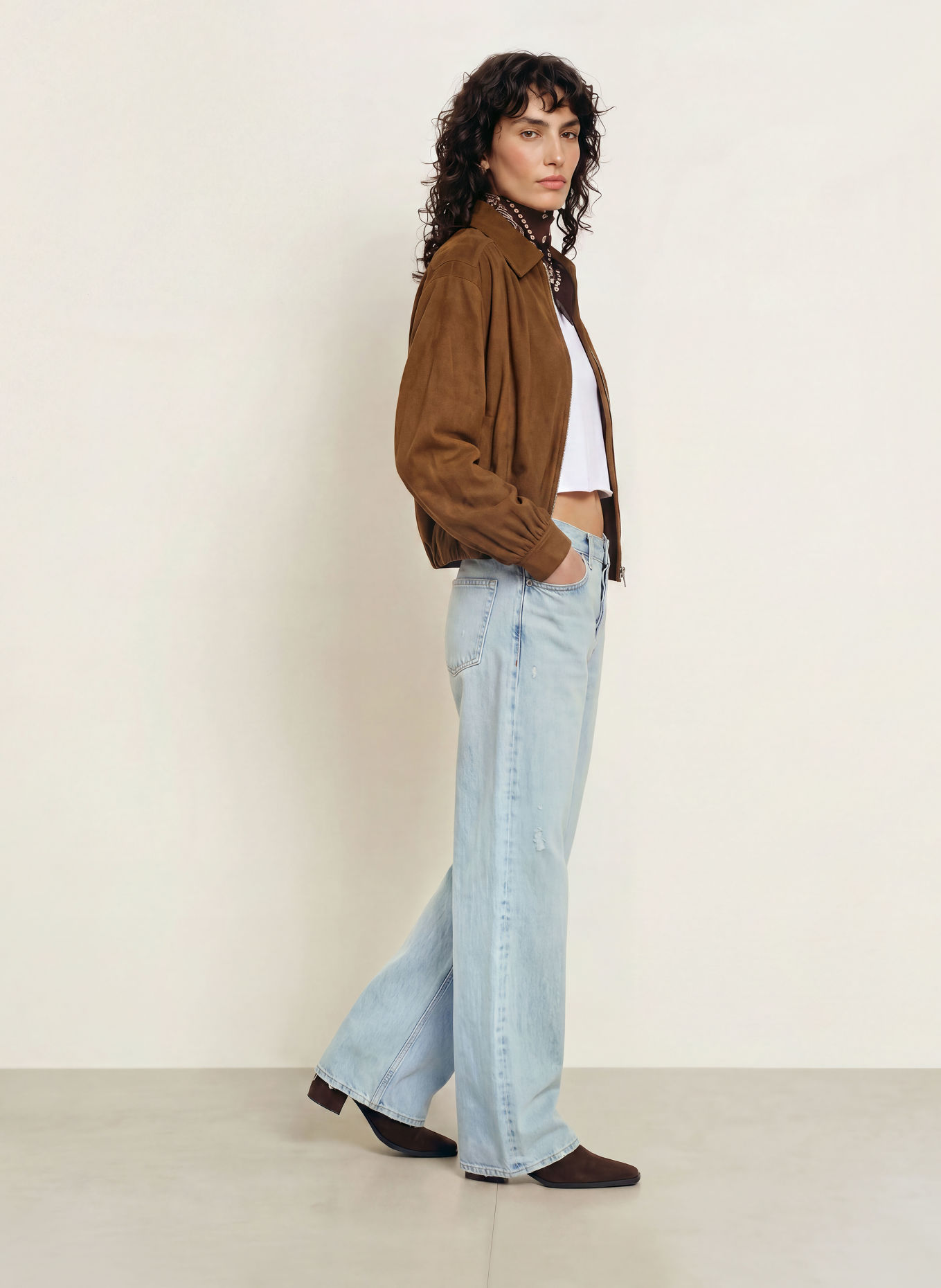 BOSS Blouson JASUEDE i læderlook: BRUN