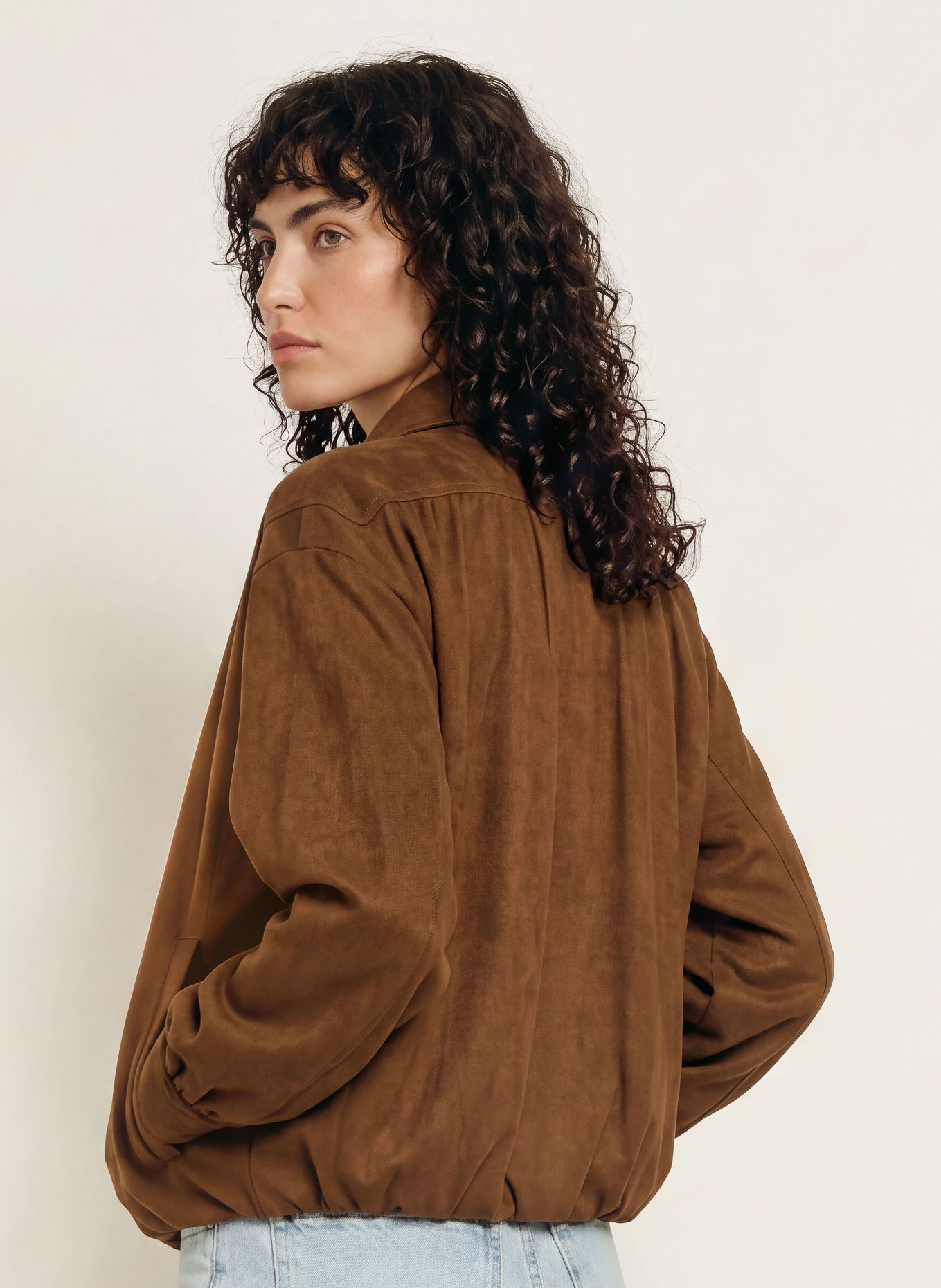 BOSS Blouson JASUEDE i læderlook: BRUN