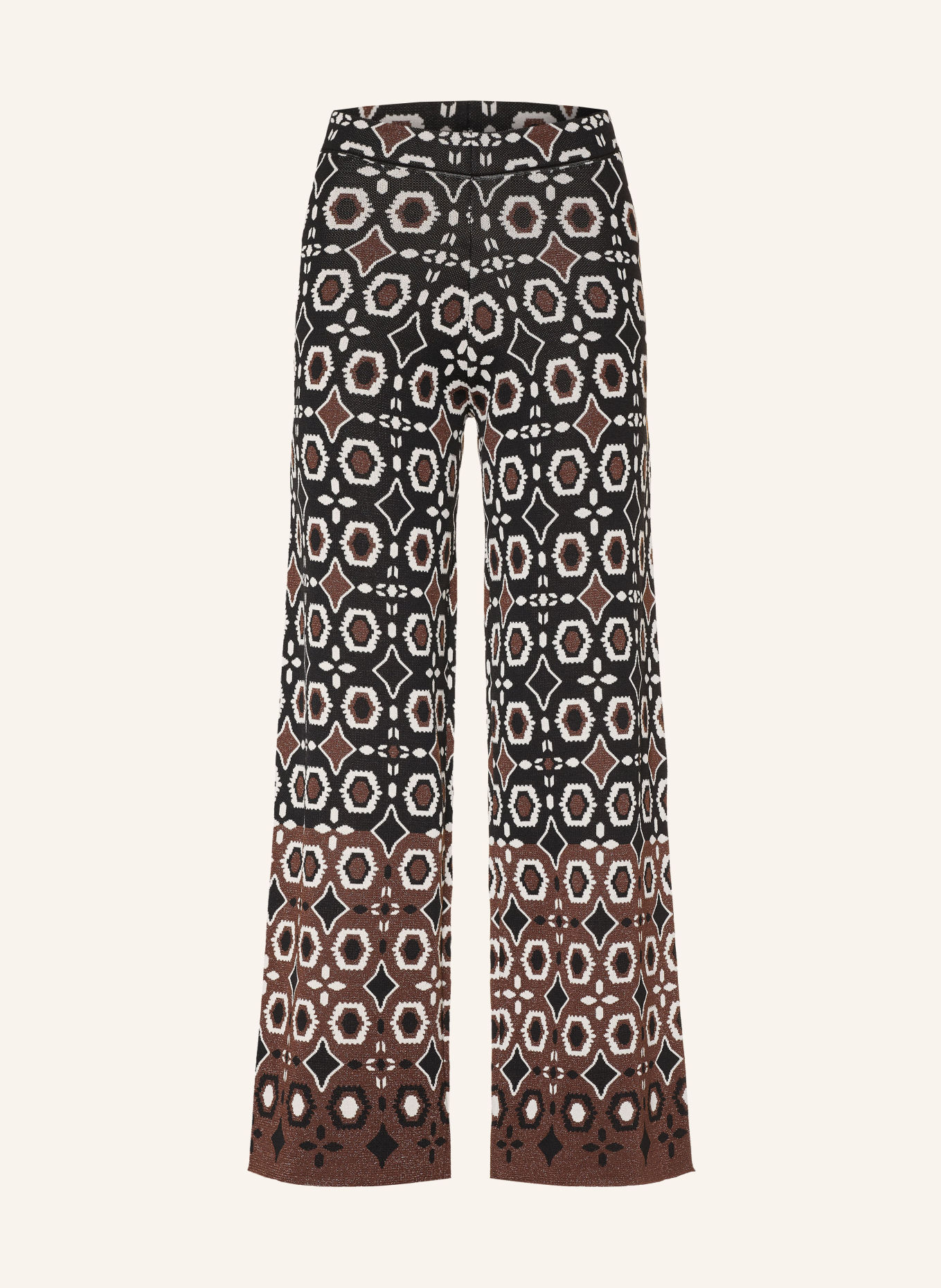 SUNCOO Gebreide broek JASPER met glittergaren: ZWART / BRUIN / WIT