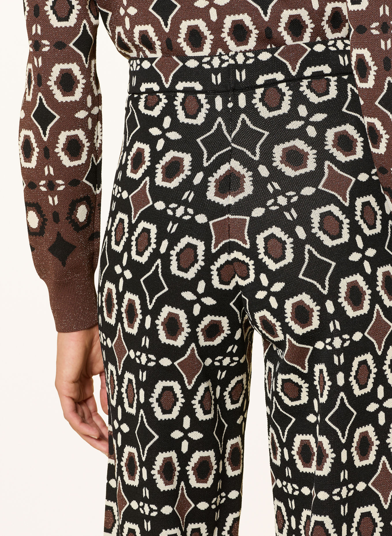 SUNCOO Gebreide broek JASPER met glittergaren: ZWART / BRUIN / WIT