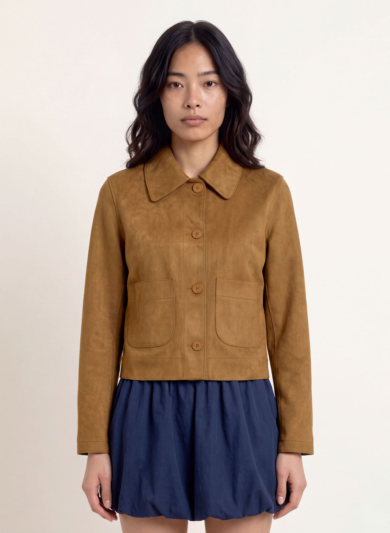 SUNCOO Jacke DUNE in Lederoptik: COGNAC
