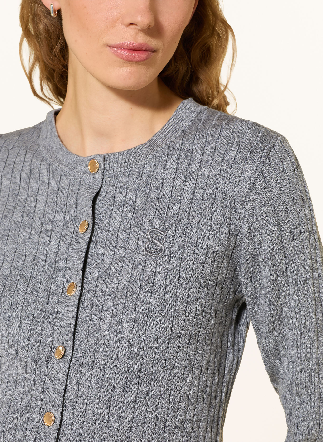 SUNCOO GASTI-vest met afneembare Kraag: GRIJS / LICHTBLAUW / WIT