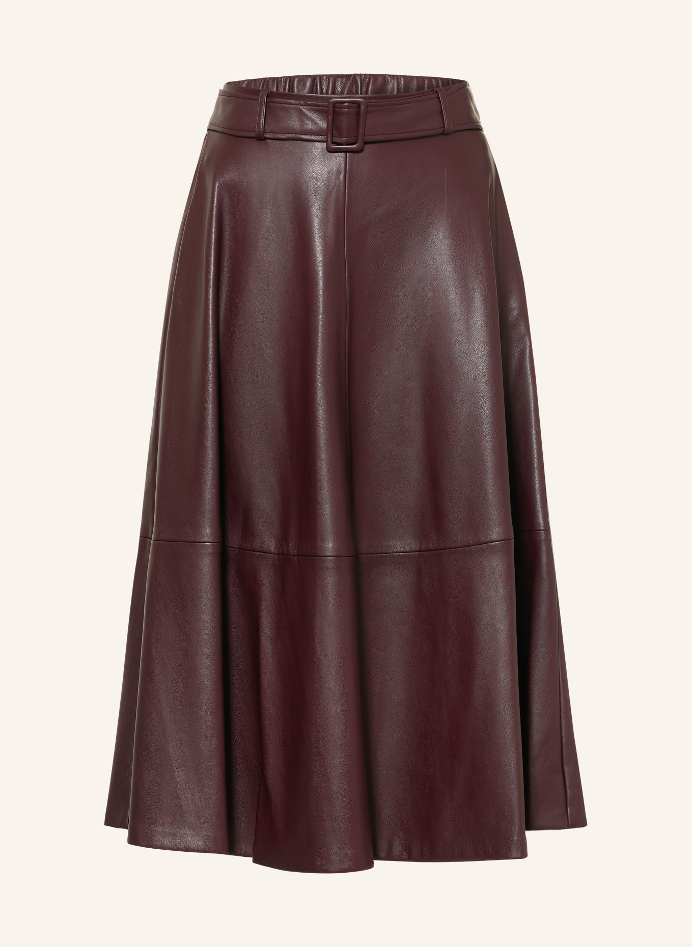SUNCOO FLEUR Leather-Look Skirt: DARK BROWN