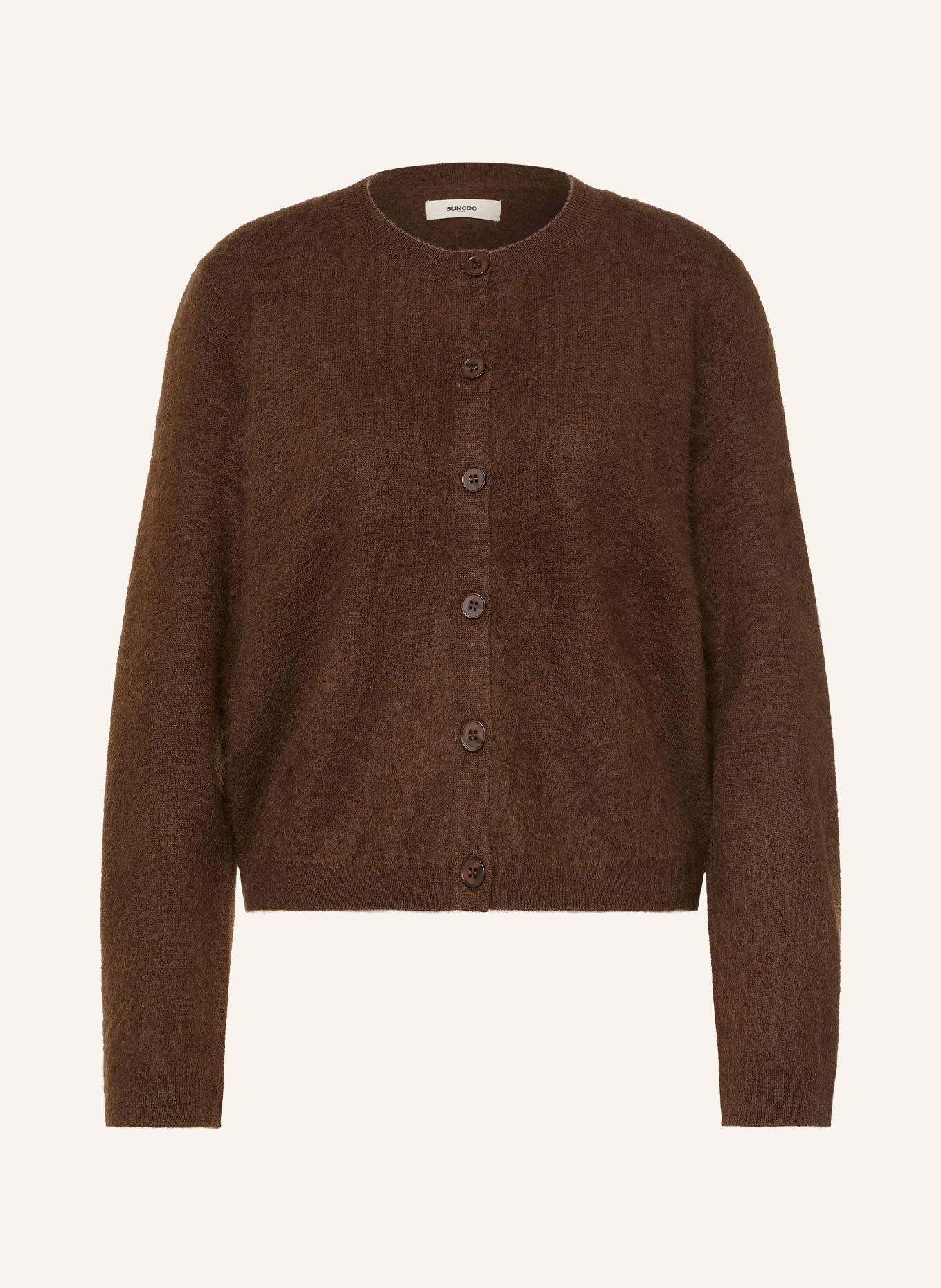 SUNCOO GALINA Cardigan: DARK BROWN