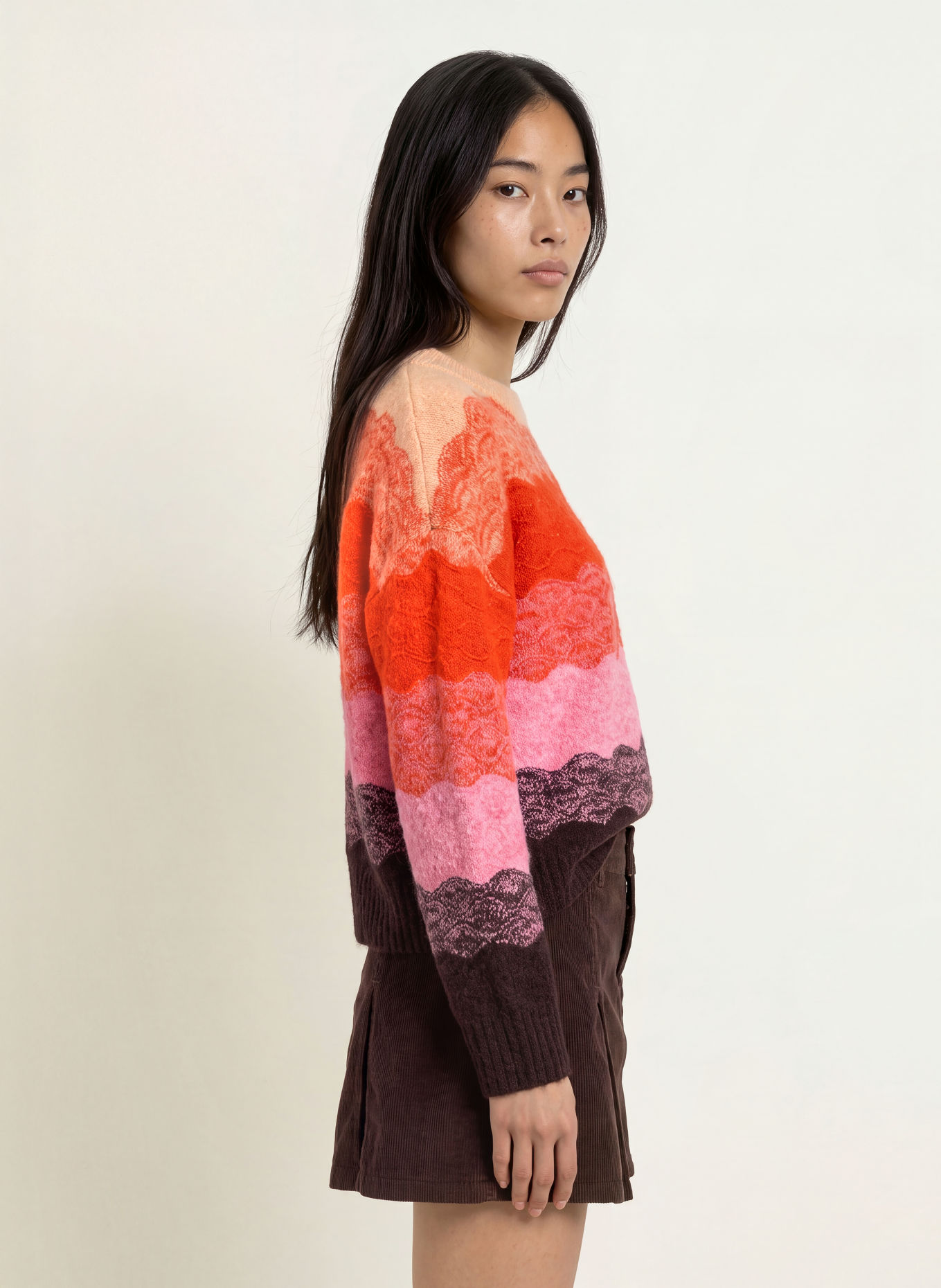 SUNCOO Pullover PANAYO: ORANGE / DUNKELBRAUN / ROSA