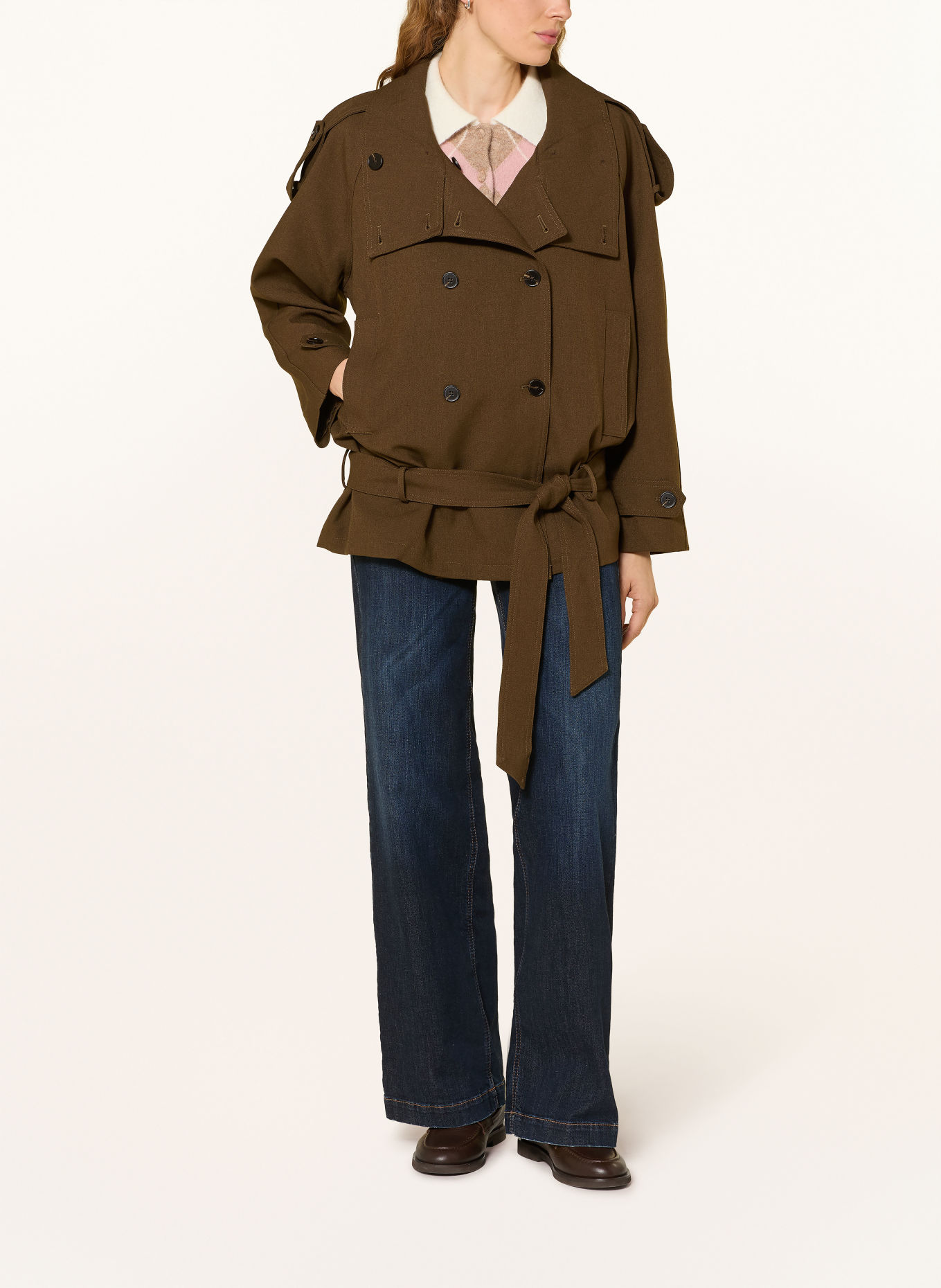 SUNCOO DEEP Trench coat jacket: KHAKI