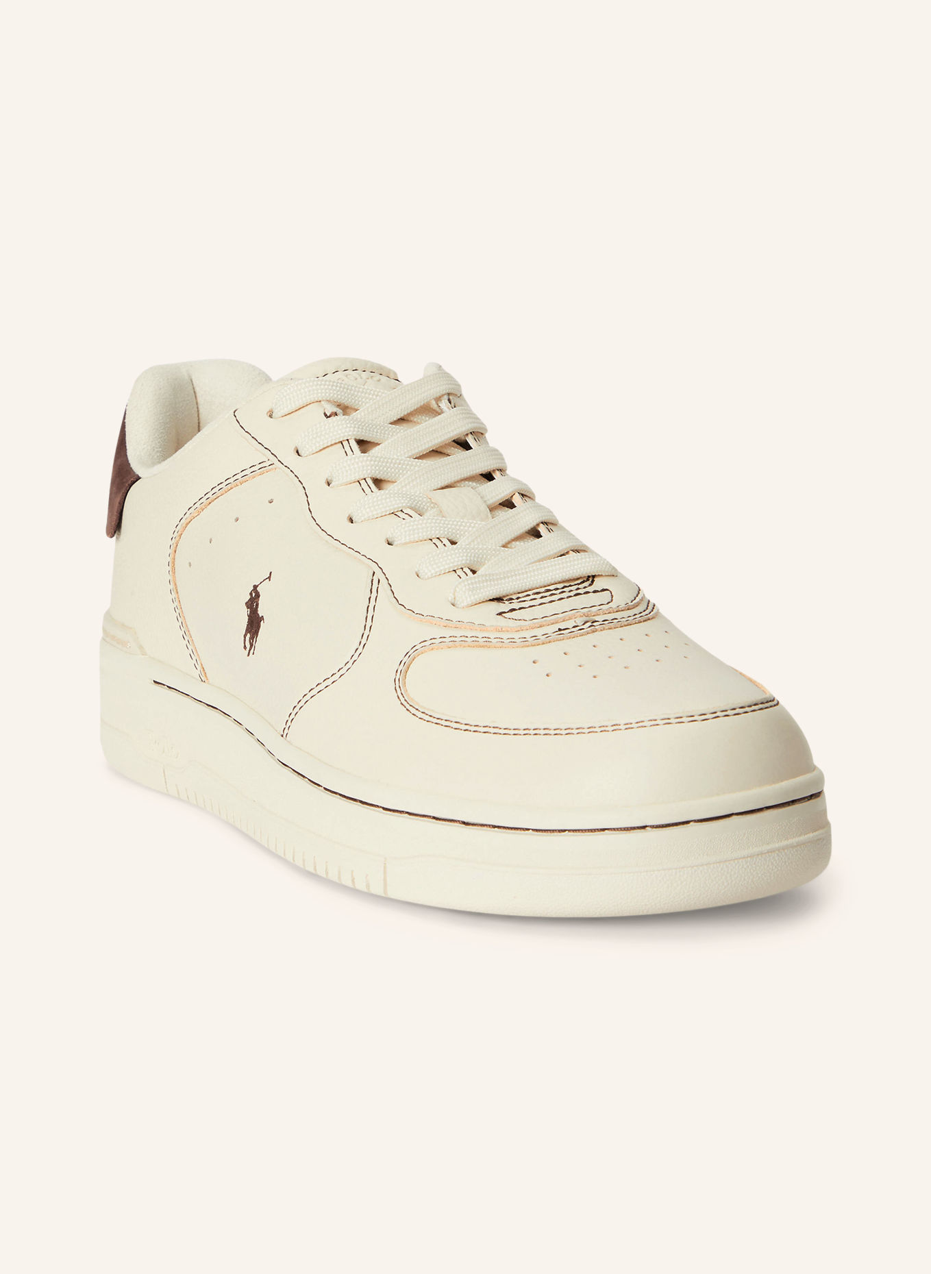 POLO RALPH LAUREN Sneakersy: REŽNÁ / TMAVĚ HNĚDÁ