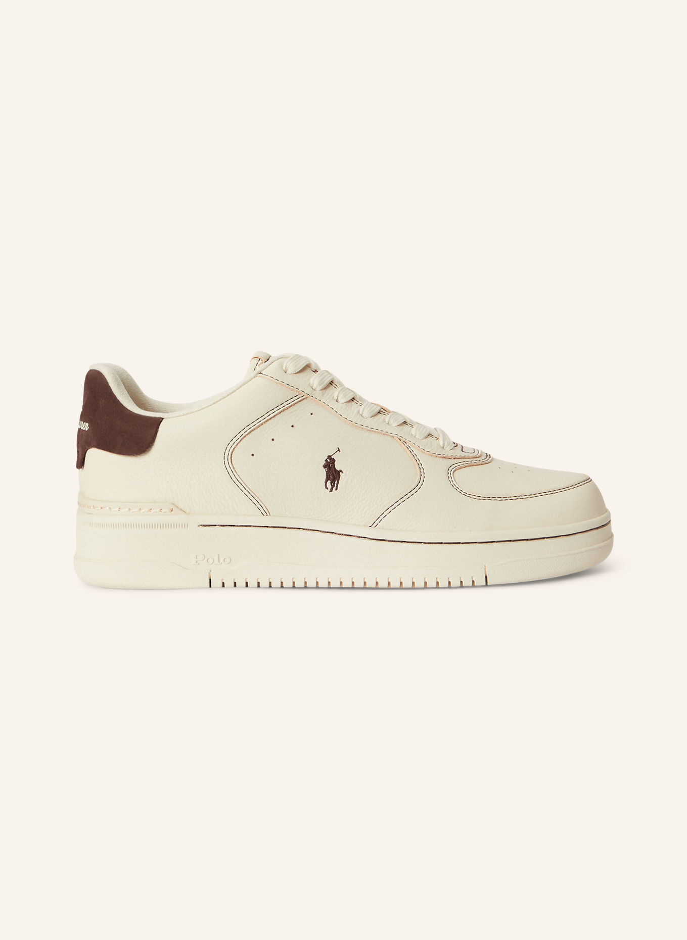 POLO RALPH LAUREN Sneakersy: REŽNÁ / TMAVĚ HNĚDÁ