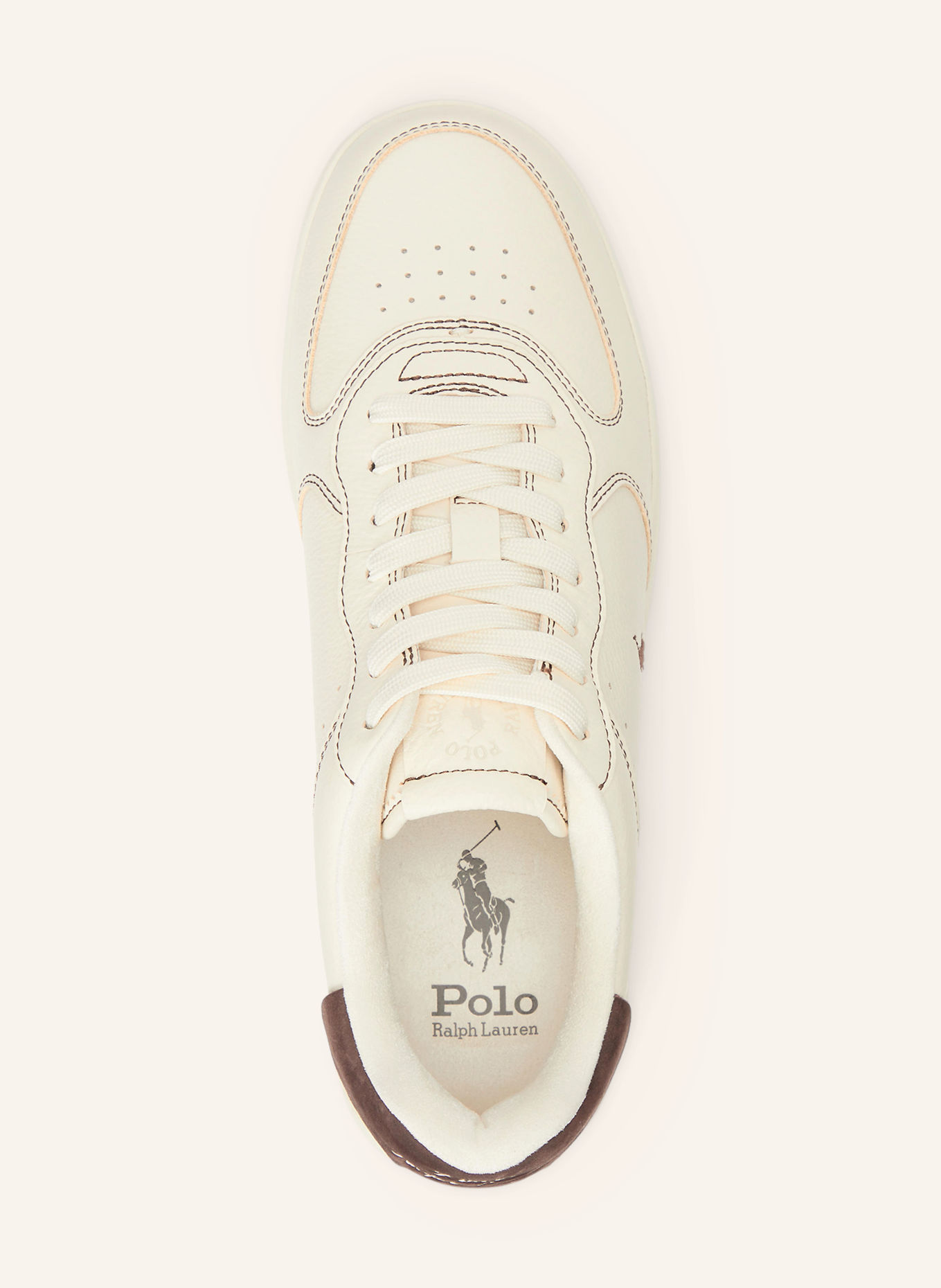 POLO RALPH LAUREN Sneakersy: REŽNÁ / TMAVĚ HNĚDÁ