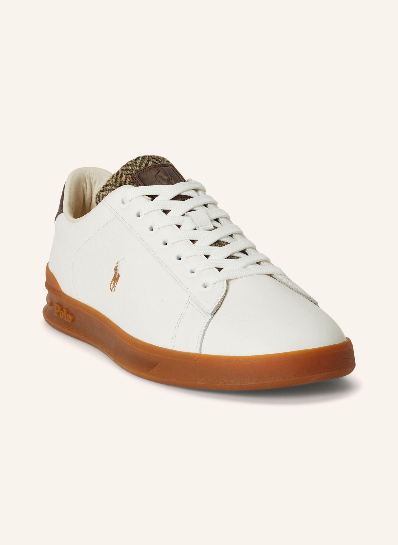 POLO RALPH LAUREN Sneakers: HVID / MØRKEBRUN / BRUN