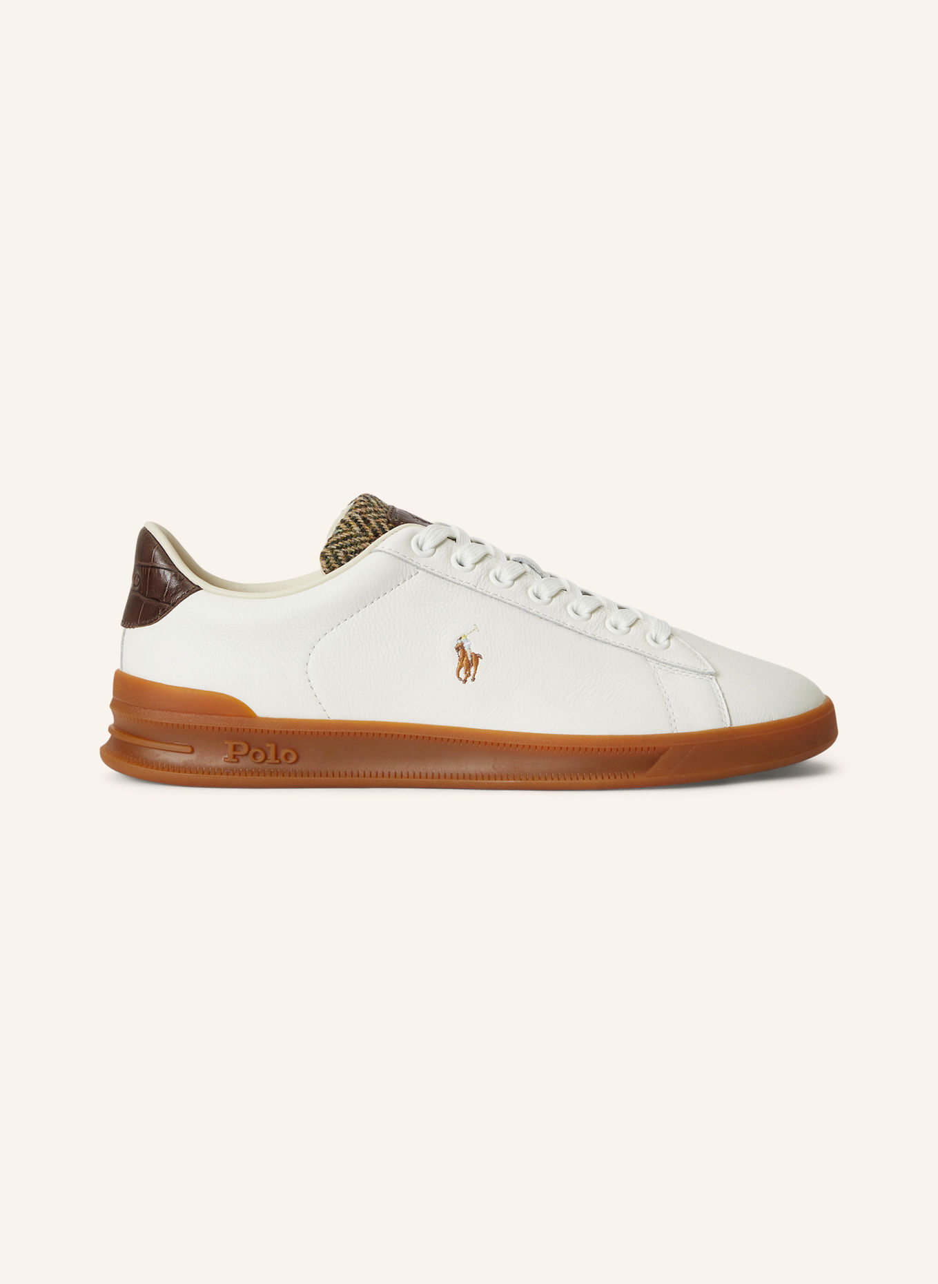 POLO RALPH LAUREN Sneakers: HVID / MØRKEBRUN / BRUN