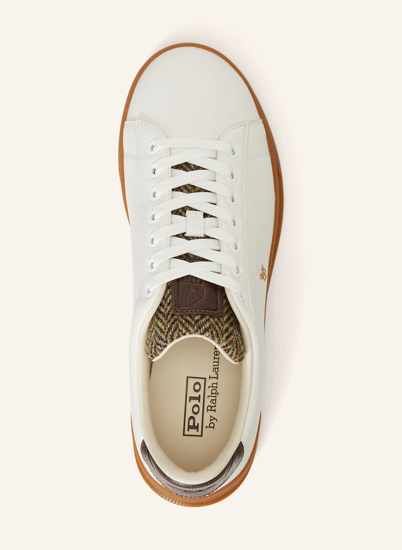 POLO RALPH LAUREN Sneakers: HVID / MØRKEBRUN / BRUN