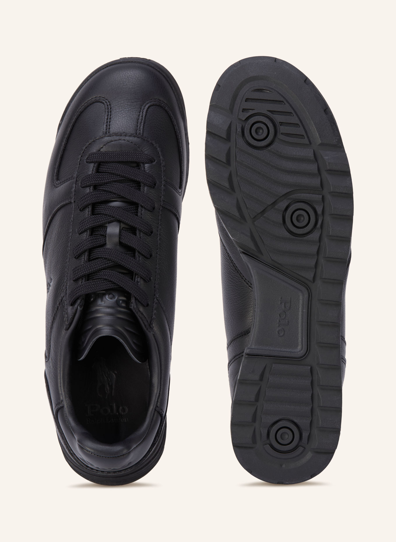 POLO RALPH LAUREN Sneaker VARICK: SCHWARZ / GOLD