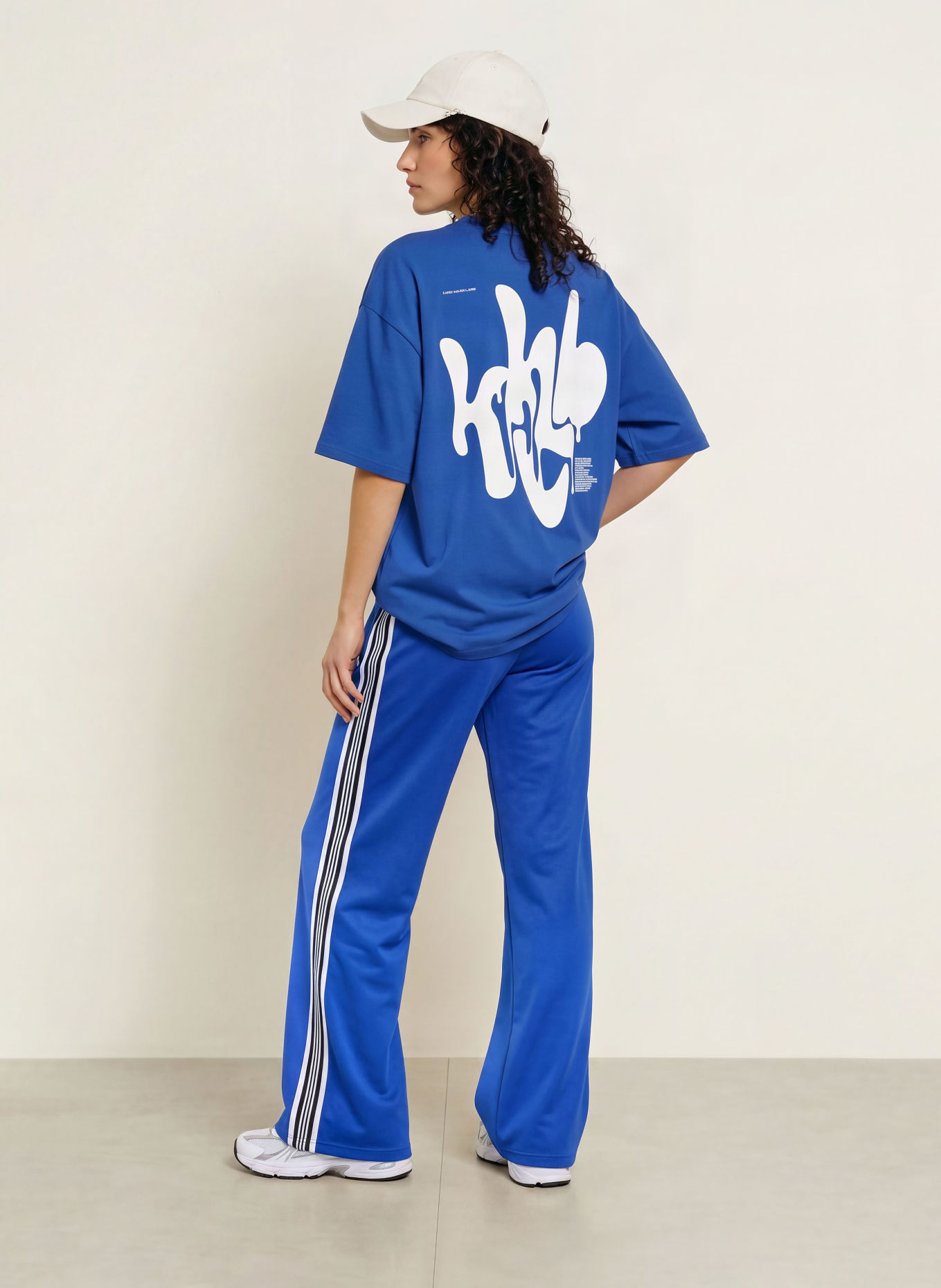 KARO KAUER Track pants: BLUE / WHITE / BLACK