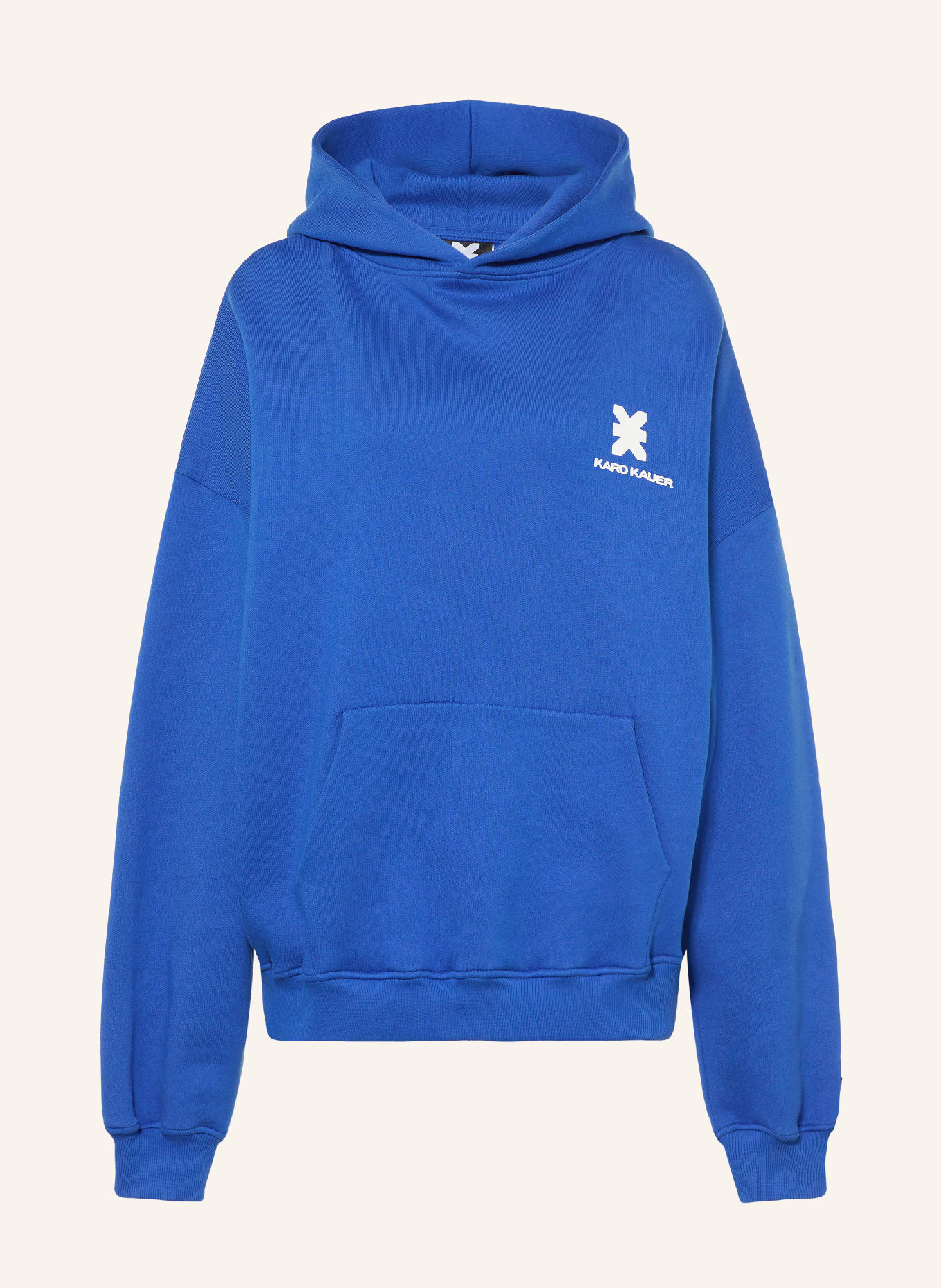 KARO KAUER Sweat à capuche oversize: BLEU / BLANC