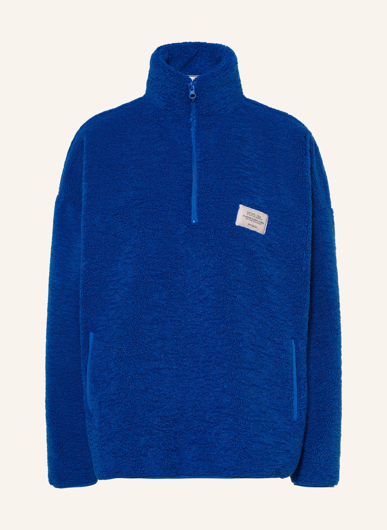 KARO KAUER Oversized anorak jacket made of teddy fur: BLUE