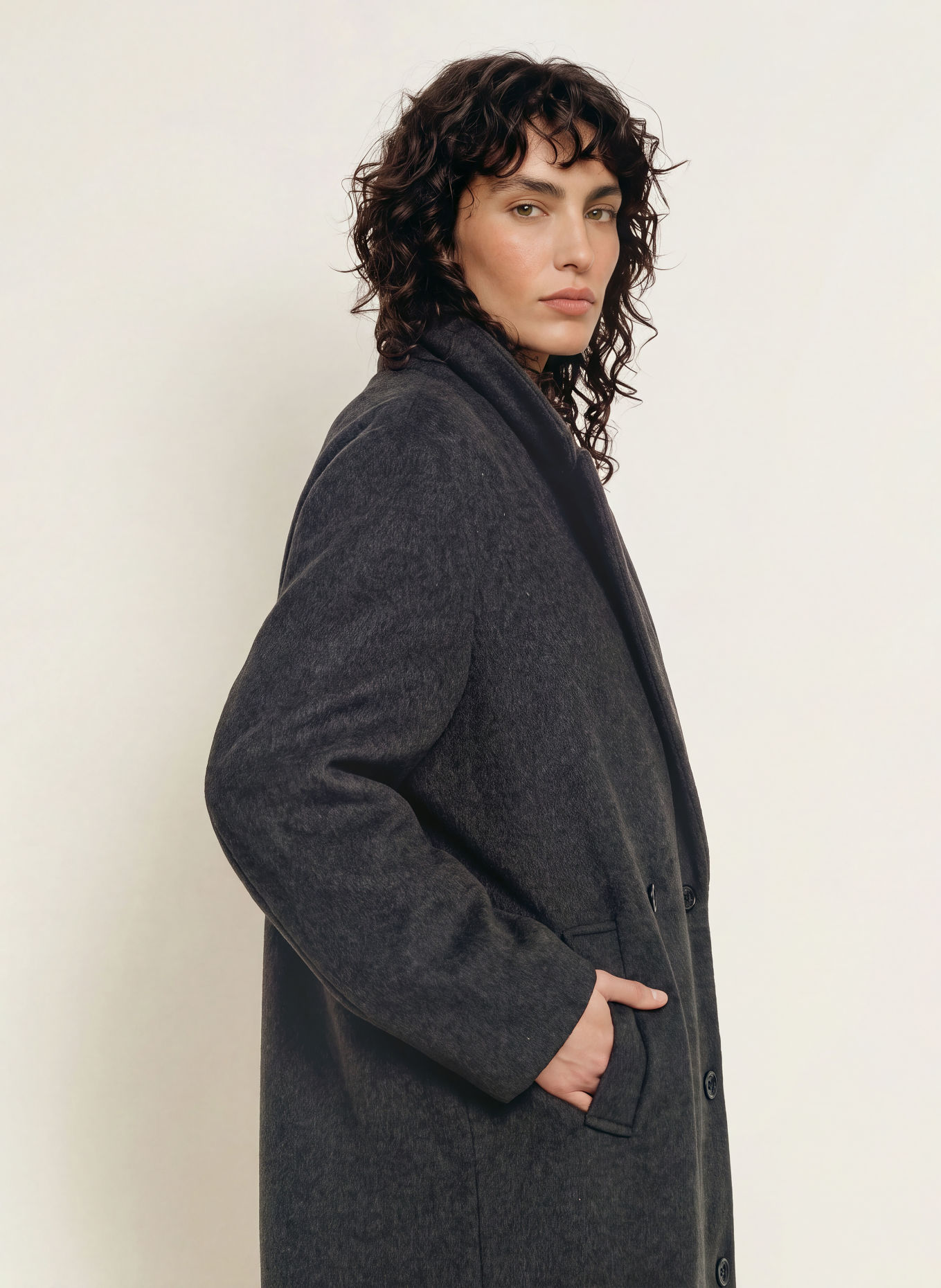 KARO KAUER Oversized Coat: DARK GRAY