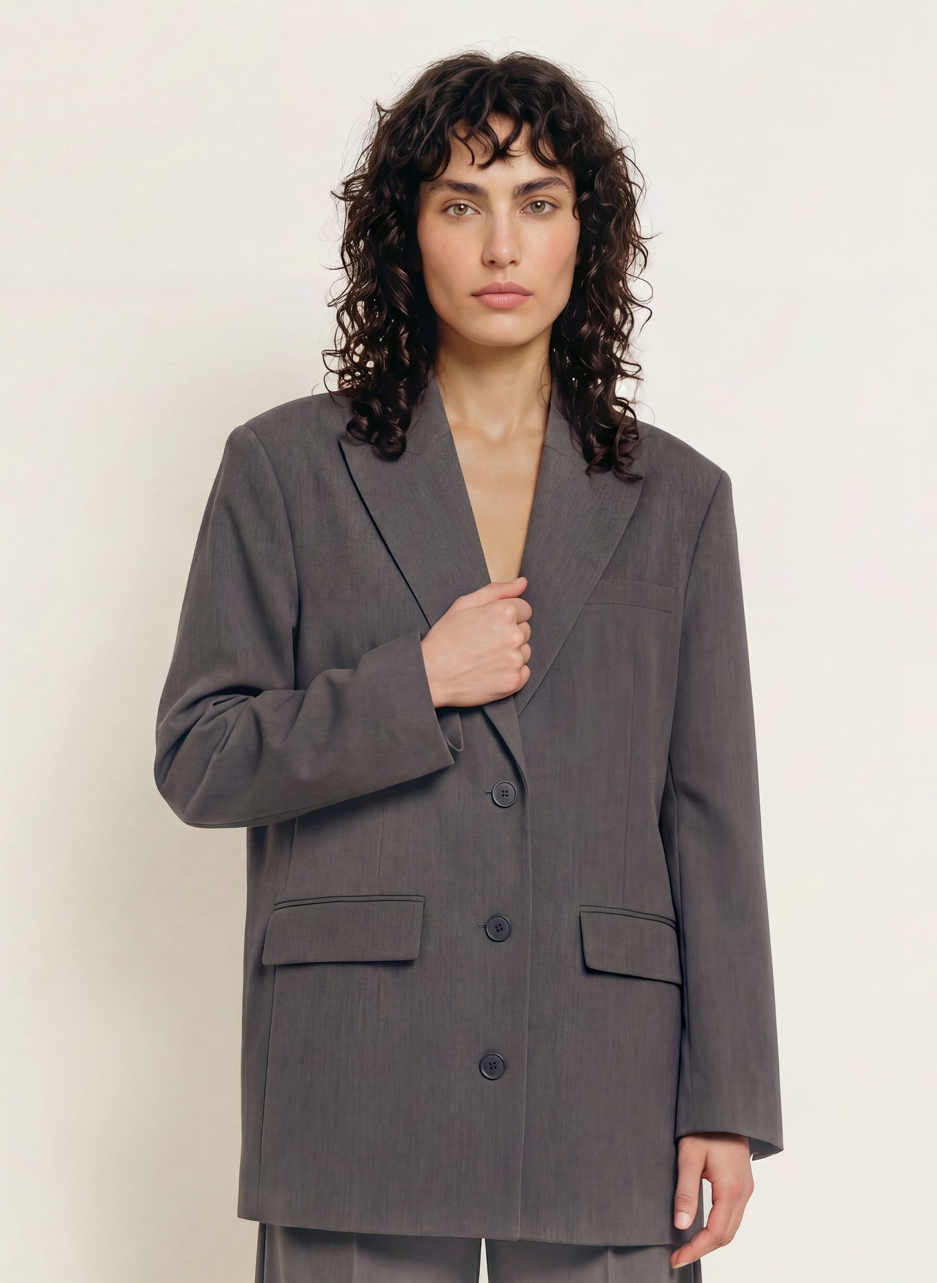 KARO KAUER Lange blazer: GRIJS