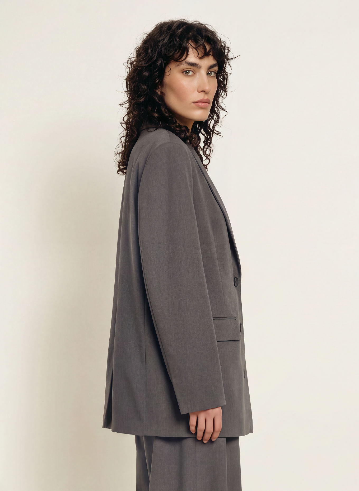 KARO KAUER Lange blazer: GRIJS