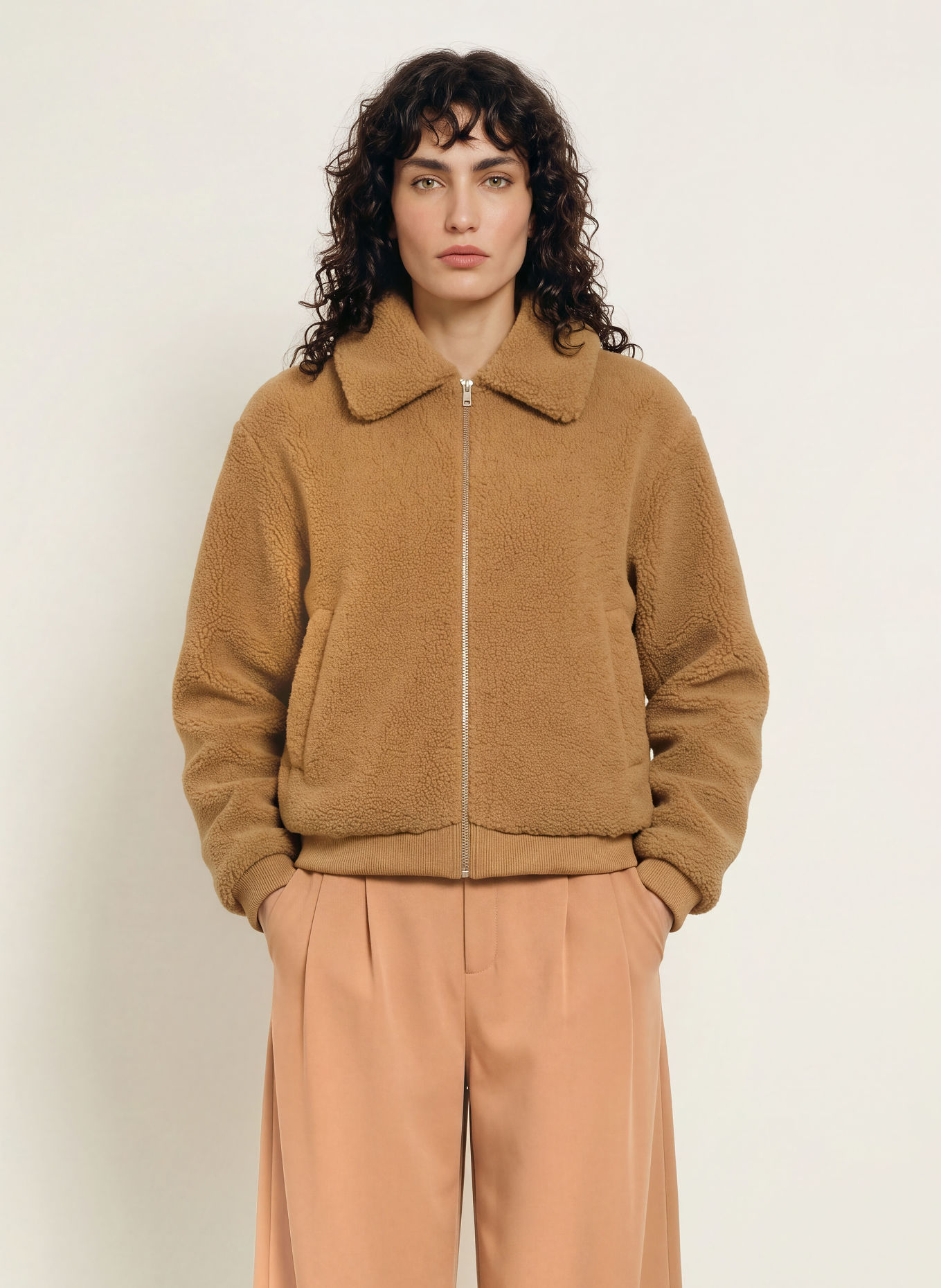 KARO KAUER Veste en fourrure synthétique: CHAMEAU