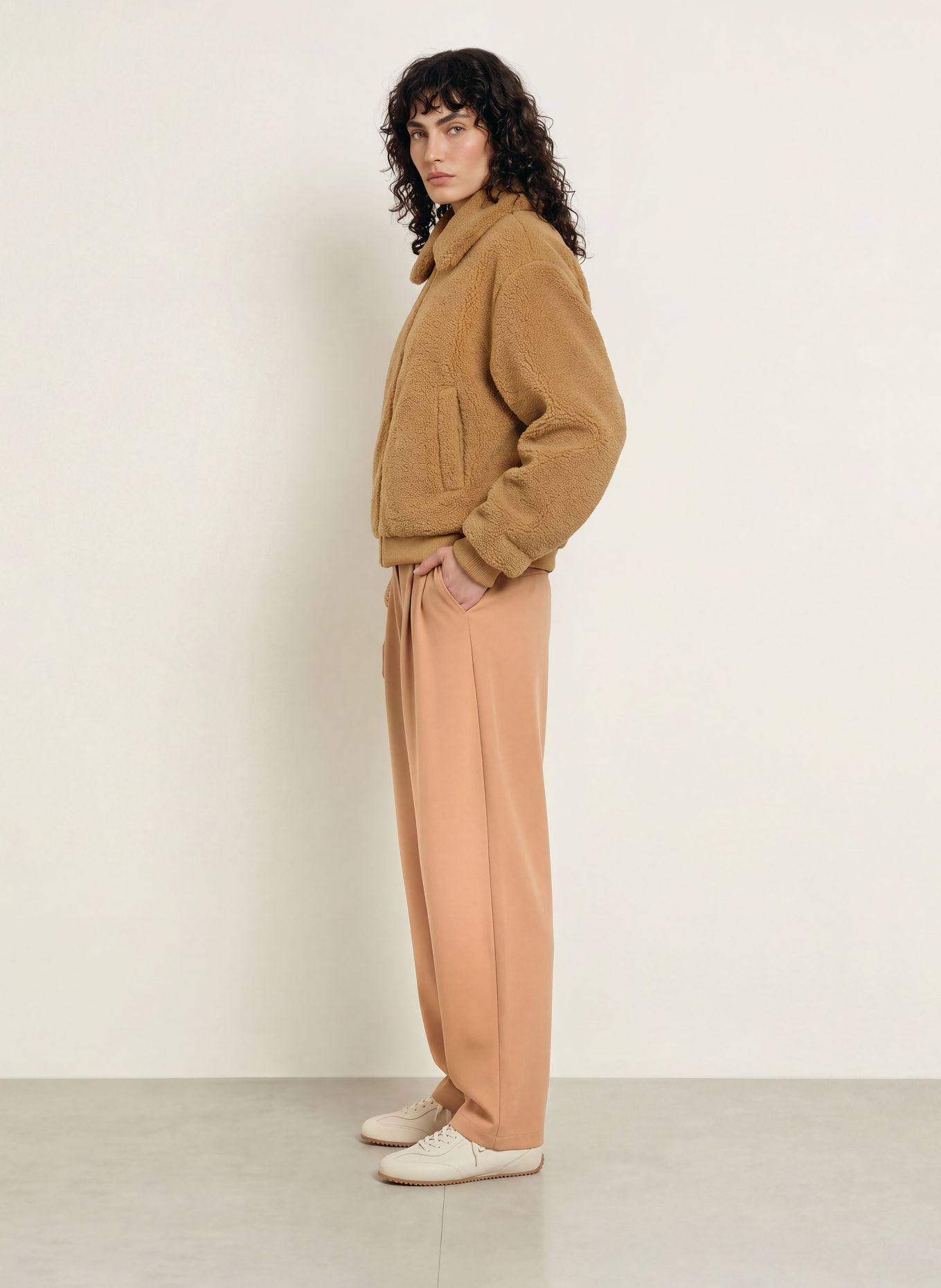 KARO KAUER Veste en fourrure synthétique: CHAMEAU