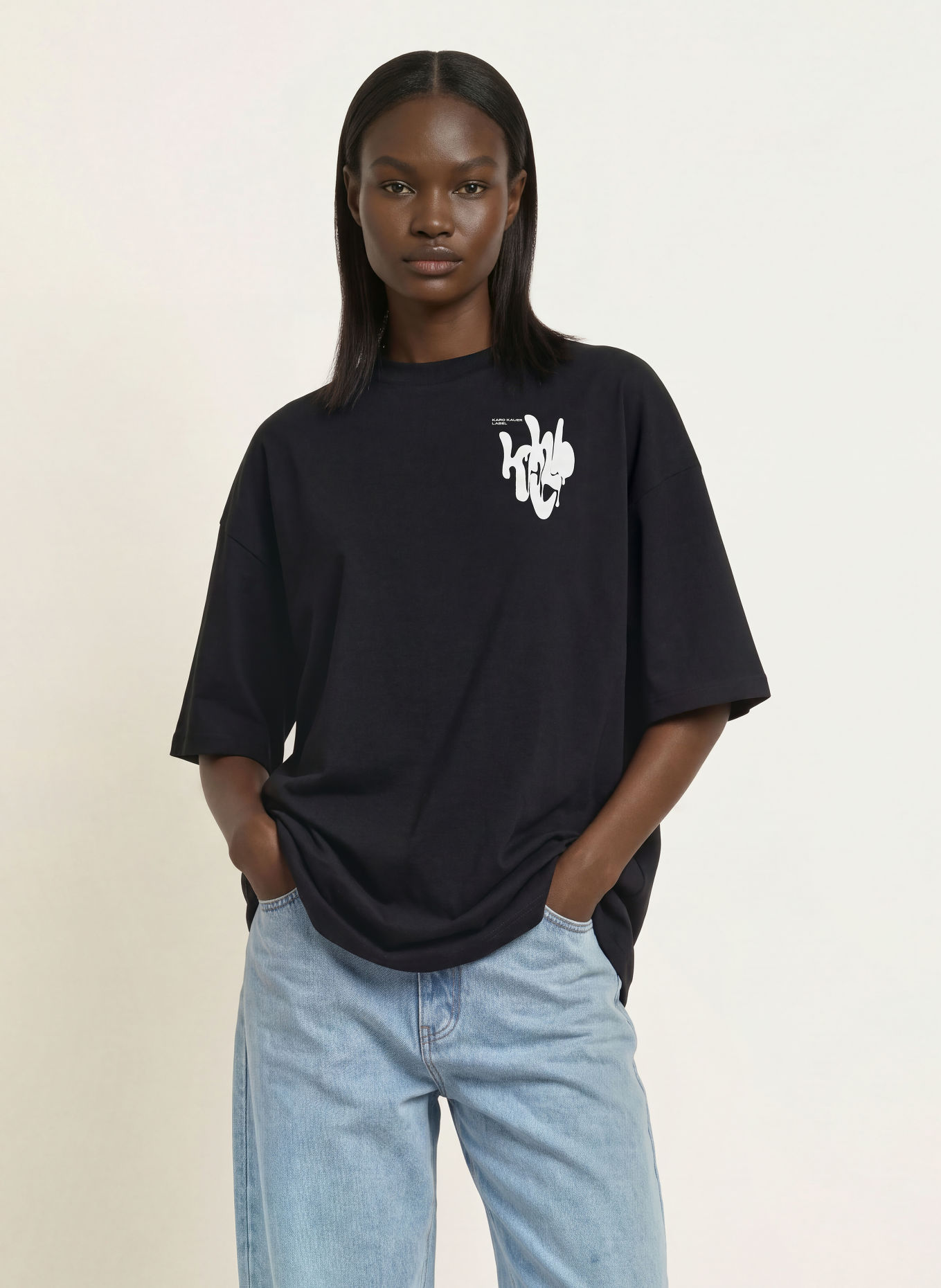 KARO KAUER T-shirt oversize: NOIR / BLANC
