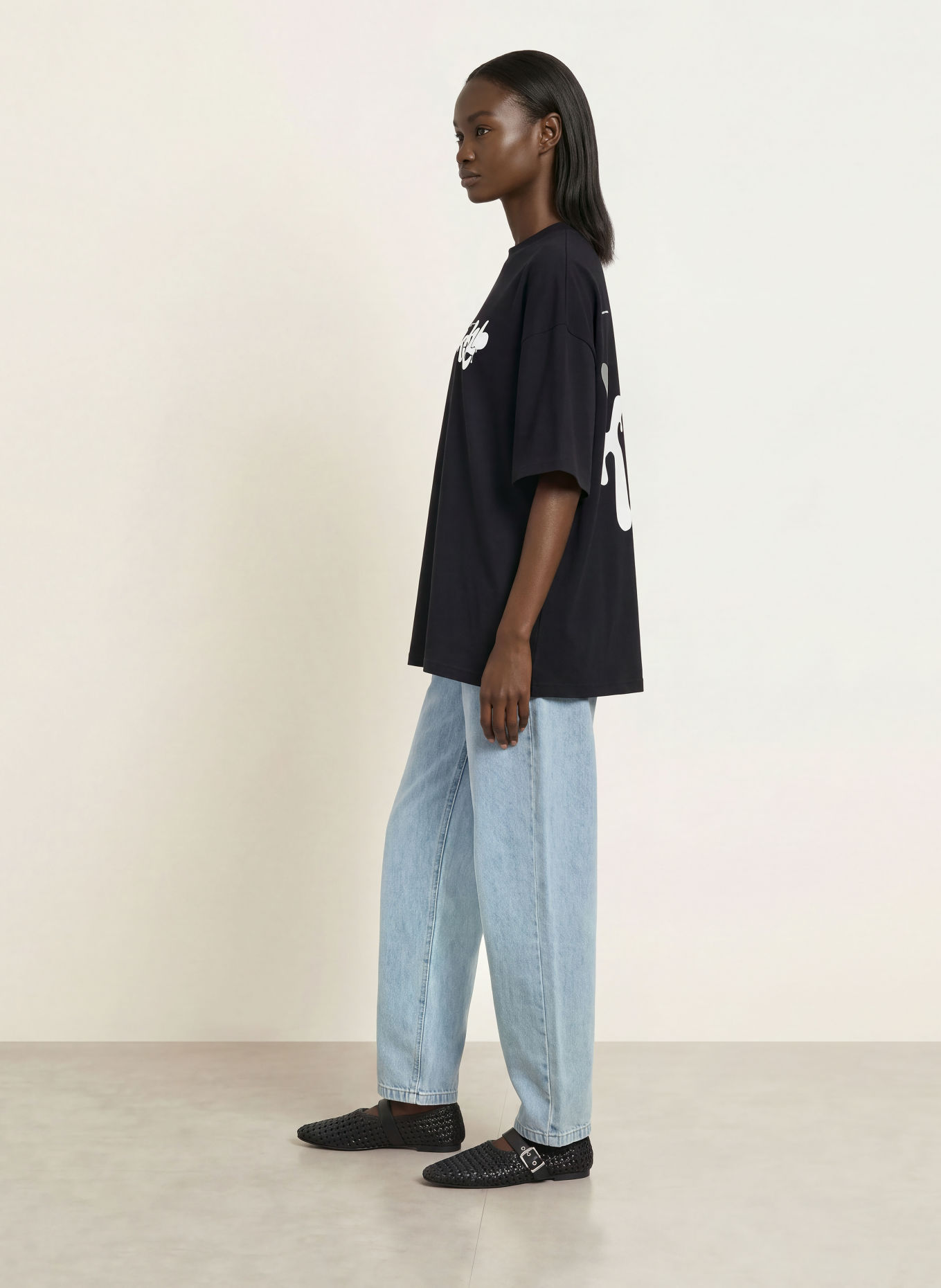 KARO KAUER T-shirt oversize: NOIR / BLANC