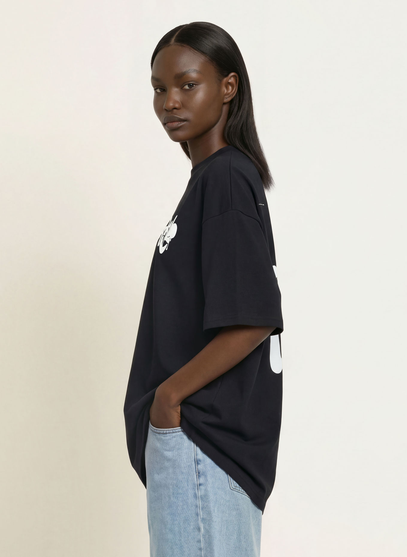 KARO KAUER T-shirt oversize: NOIR / BLANC