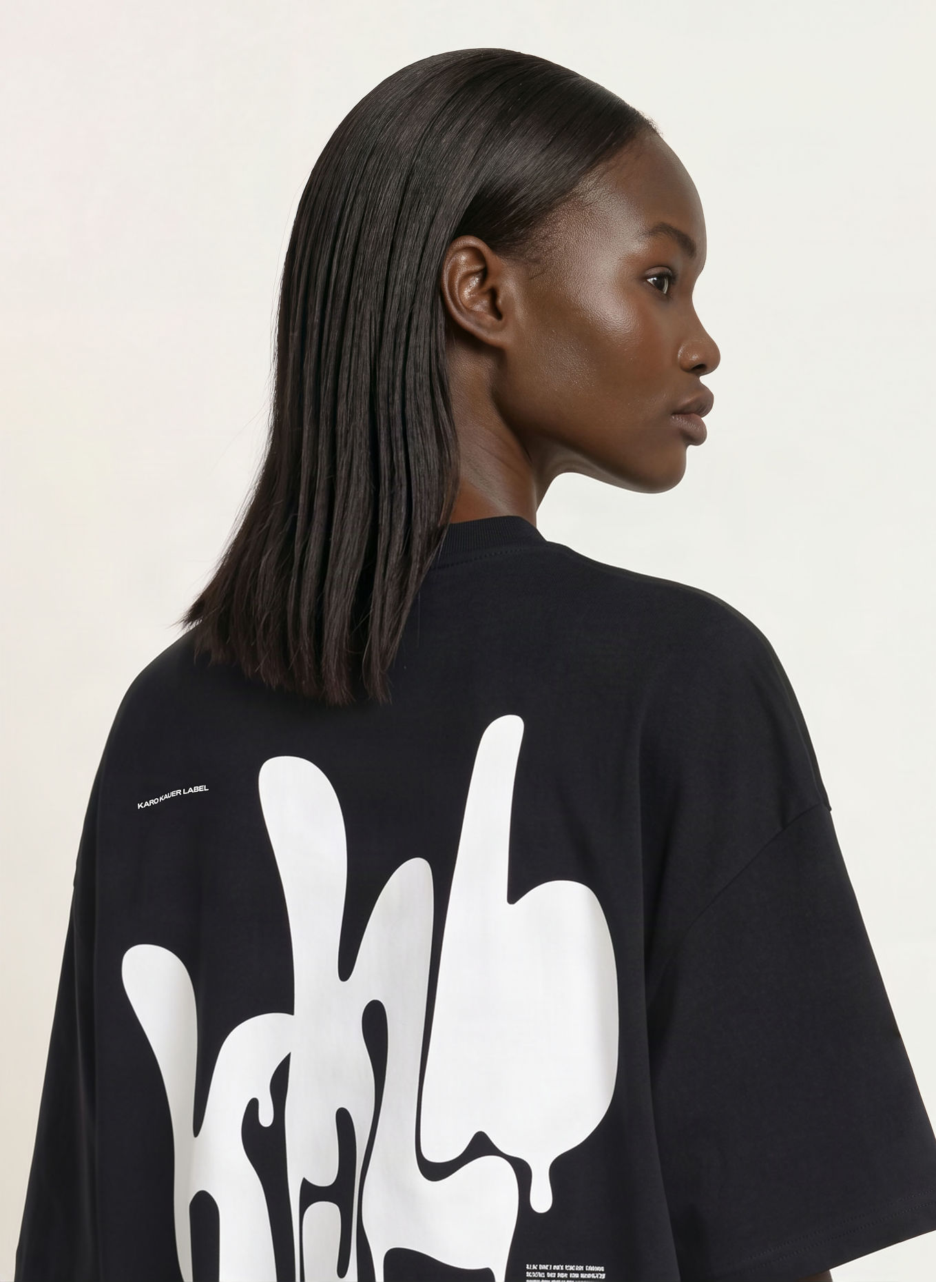 KARO KAUER T-shirt oversize: NOIR / BLANC
