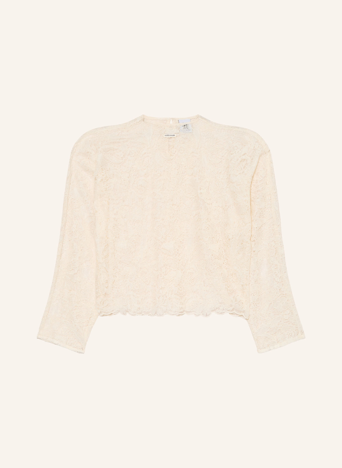 KARO KAUER Lace shirt blouse: CREAM