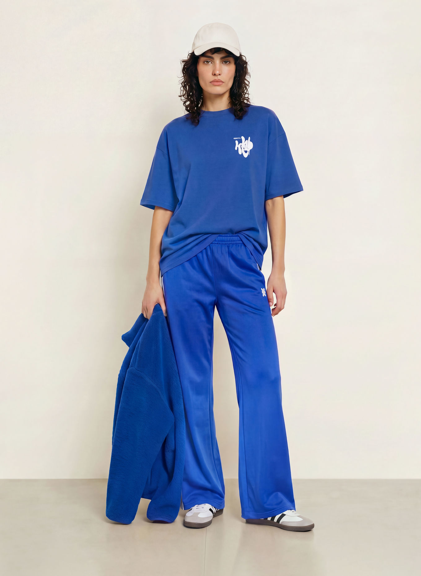 KARO KAUER T-shirt oversize: BLEU / BLANC