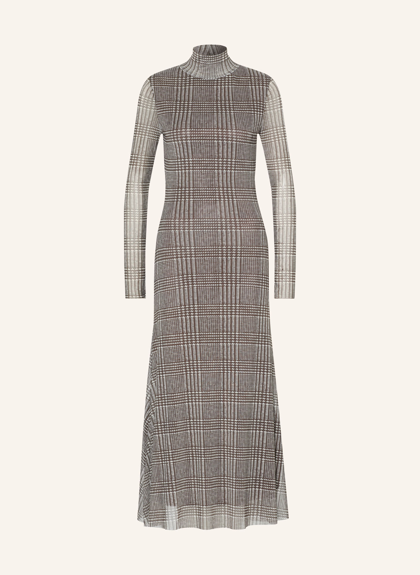 Rich & Royal Mesh-Kleid: DUNKELBRAUN / WEISS