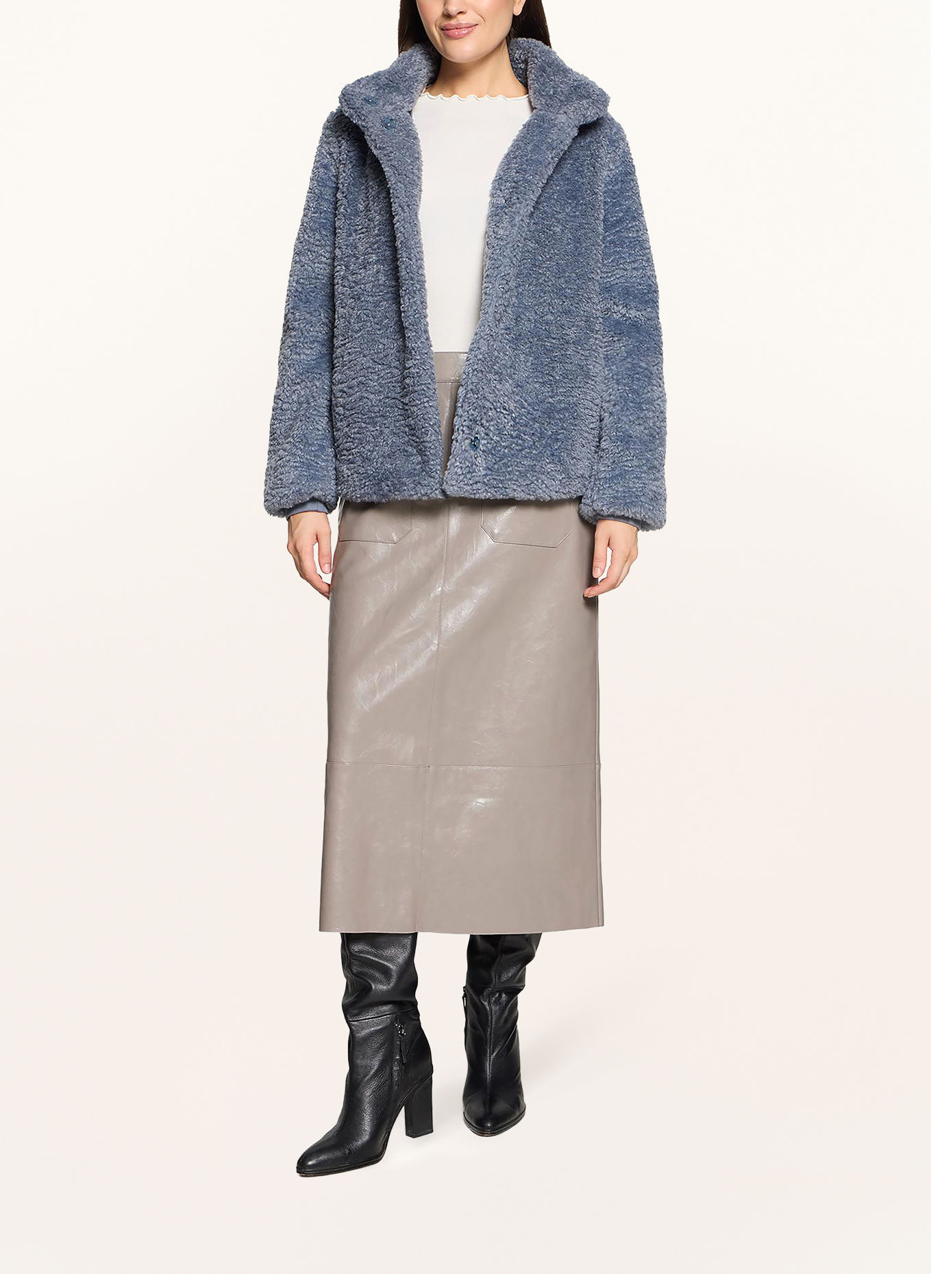 CARTOON Plush Jacket: BLUE GRAY