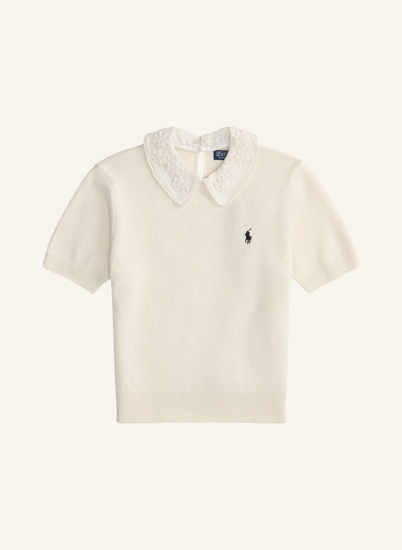 POLO RALPH LAUREN Strickshirt mit abnehmbarem Kragen: ECRU
