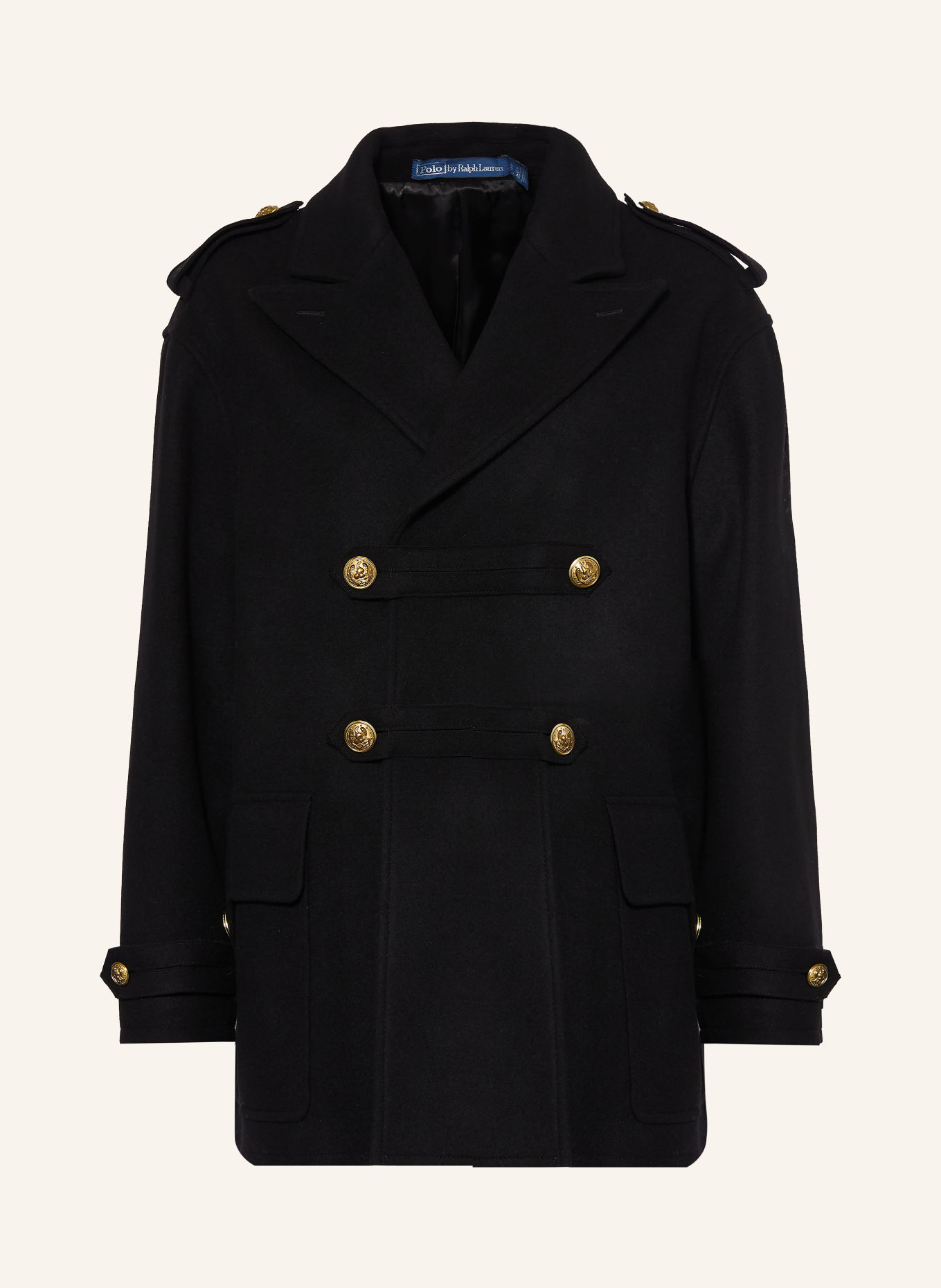 POLO RALPH LAUREN Wollen mantel: ZWART / GOUD