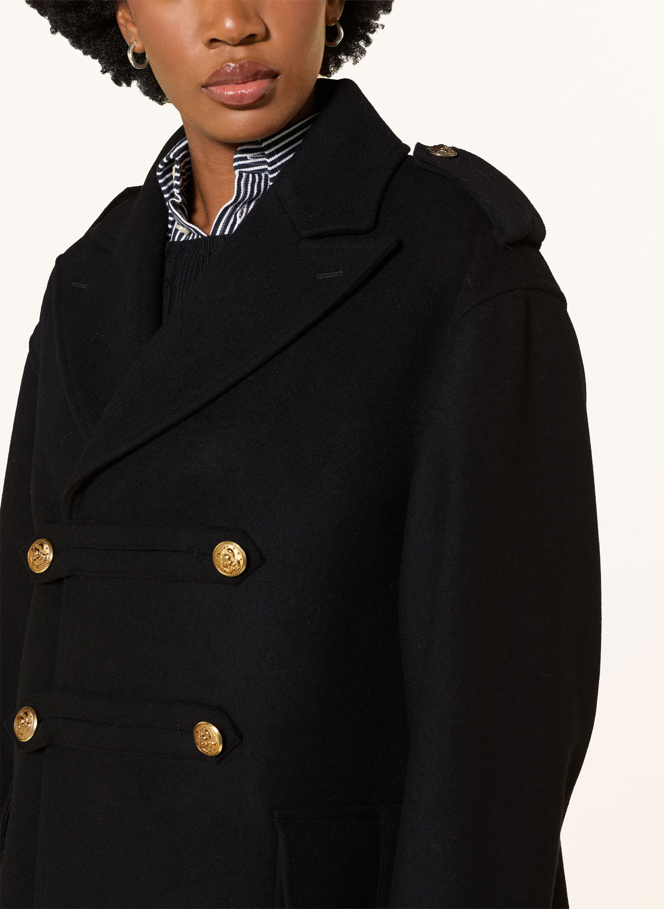 POLO RALPH LAUREN Wollen mantel: ZWART / GOUD