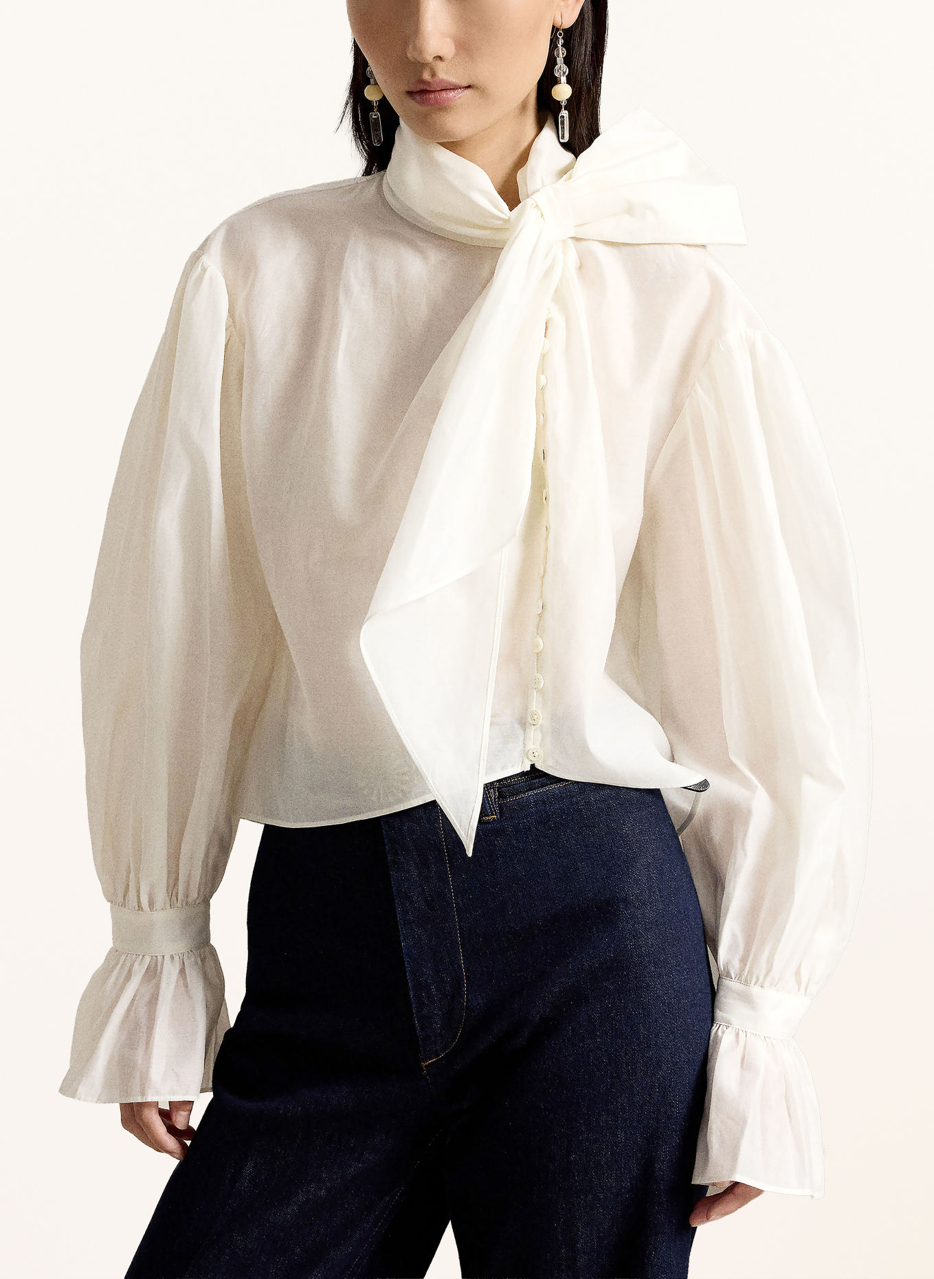 POLO RALPH LAUREN Strikblouse: CRÈME