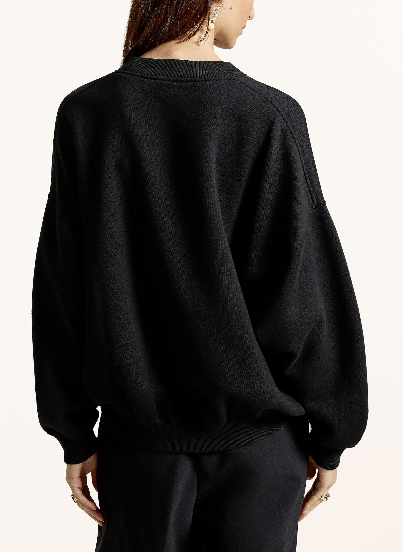POLO RALPH LAUREN Sweatshirt: BLACK / LIGHT BROWN / WHITE