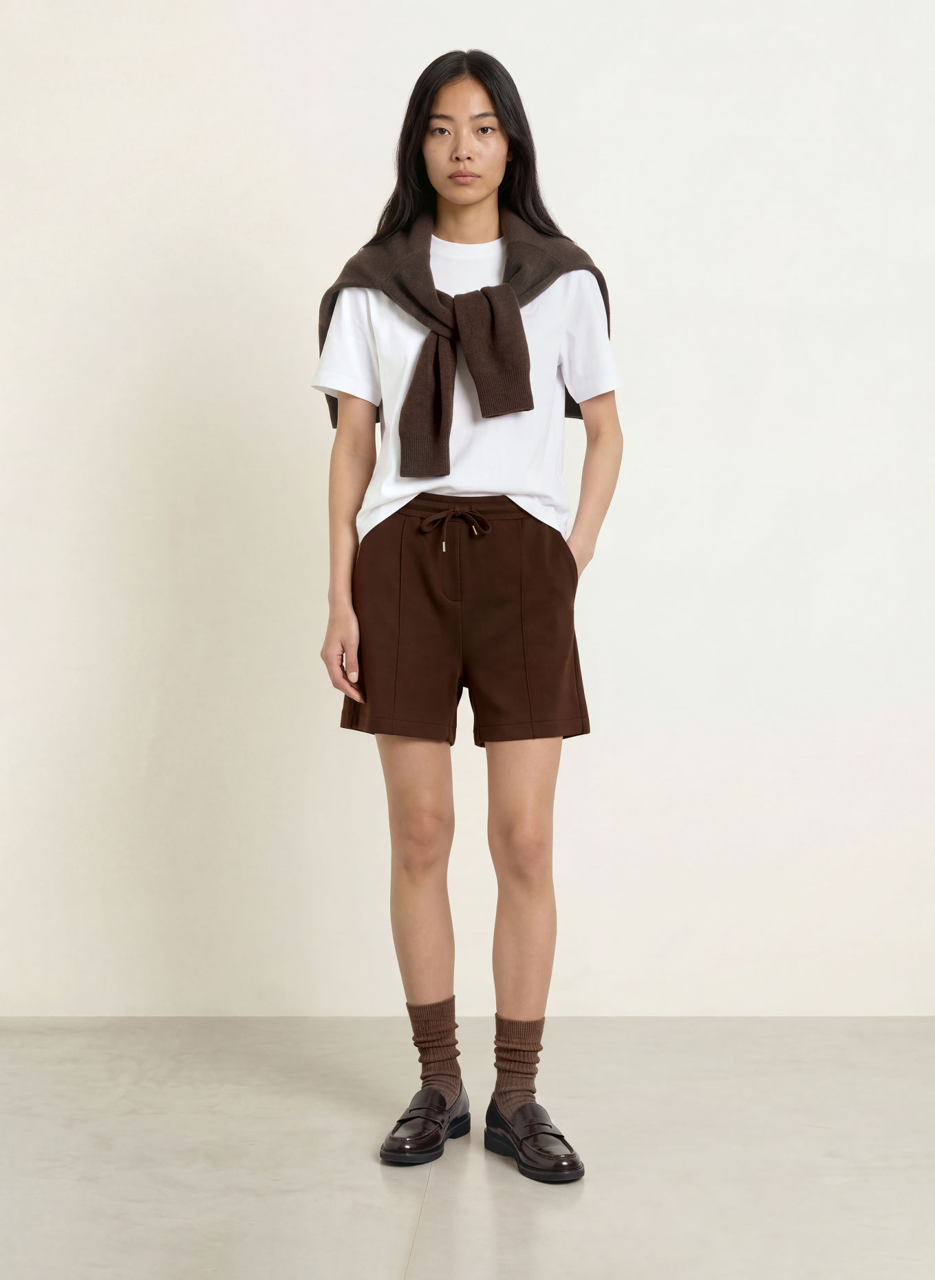 OPUS Sweatshort MELANE CLUB: MARRON FONCÉ