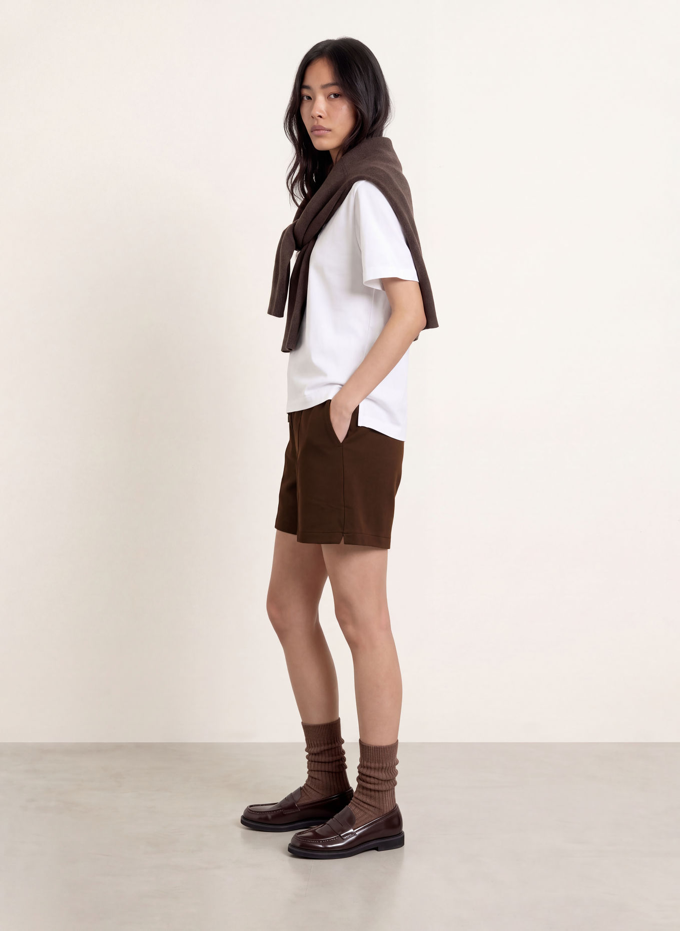 OPUS Sweatshort MELANE CLUB: MARRON FONCÉ