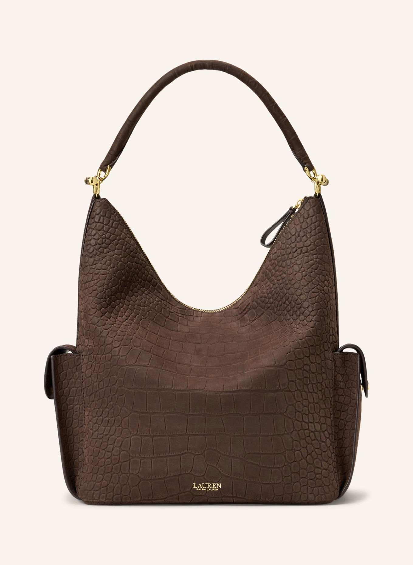 LAUREN RALPH LAUREN Buideltas BLAIKE LARGE: MARRON FONCÉ / GOUD