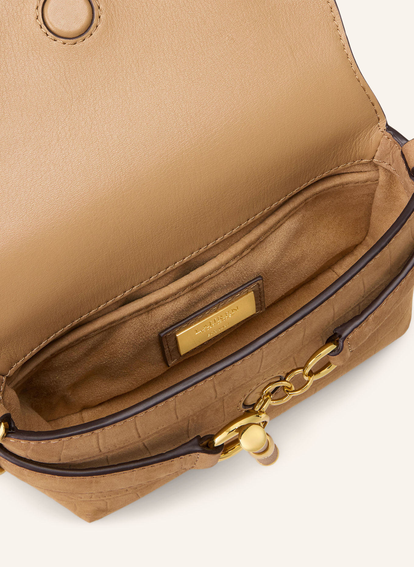 LAUREN RALPH LAUREN Schoudertas BLAKE SMALL: CAMEL / GOUD