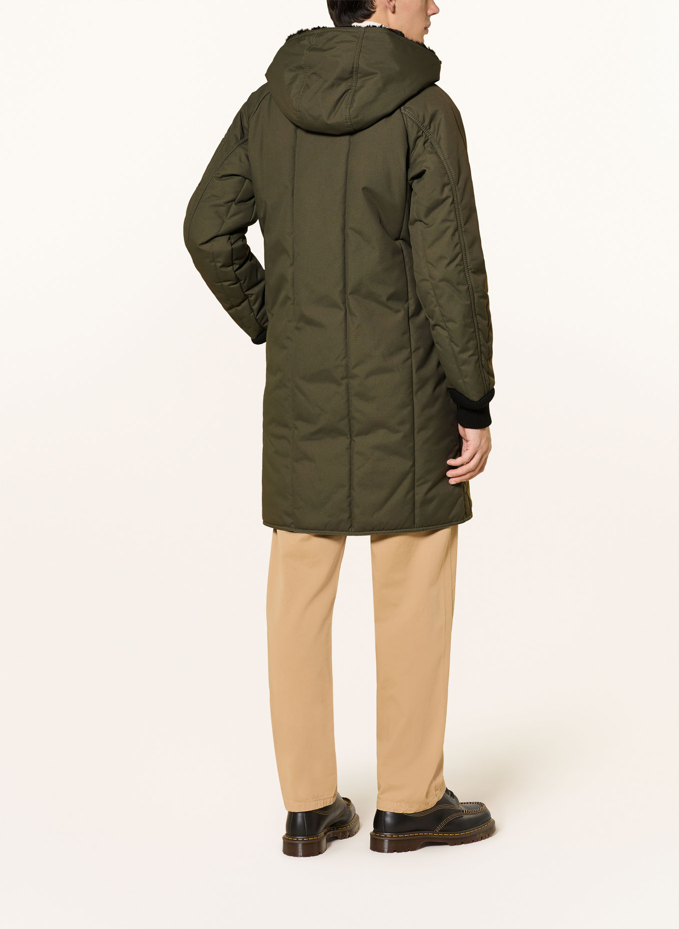 RefrigiWear Steppmantel mit Kunstfell: OLIV